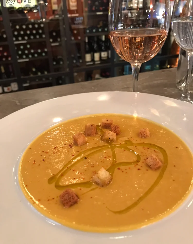 Butternut squash soup at Le Carreau