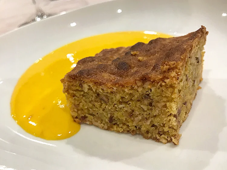 The end result. A perfect finale to an amazing meal. Note: the egg yolks in Piedmont are dark yellow. Usually, in the U.S., zabaglione is pale yellow.