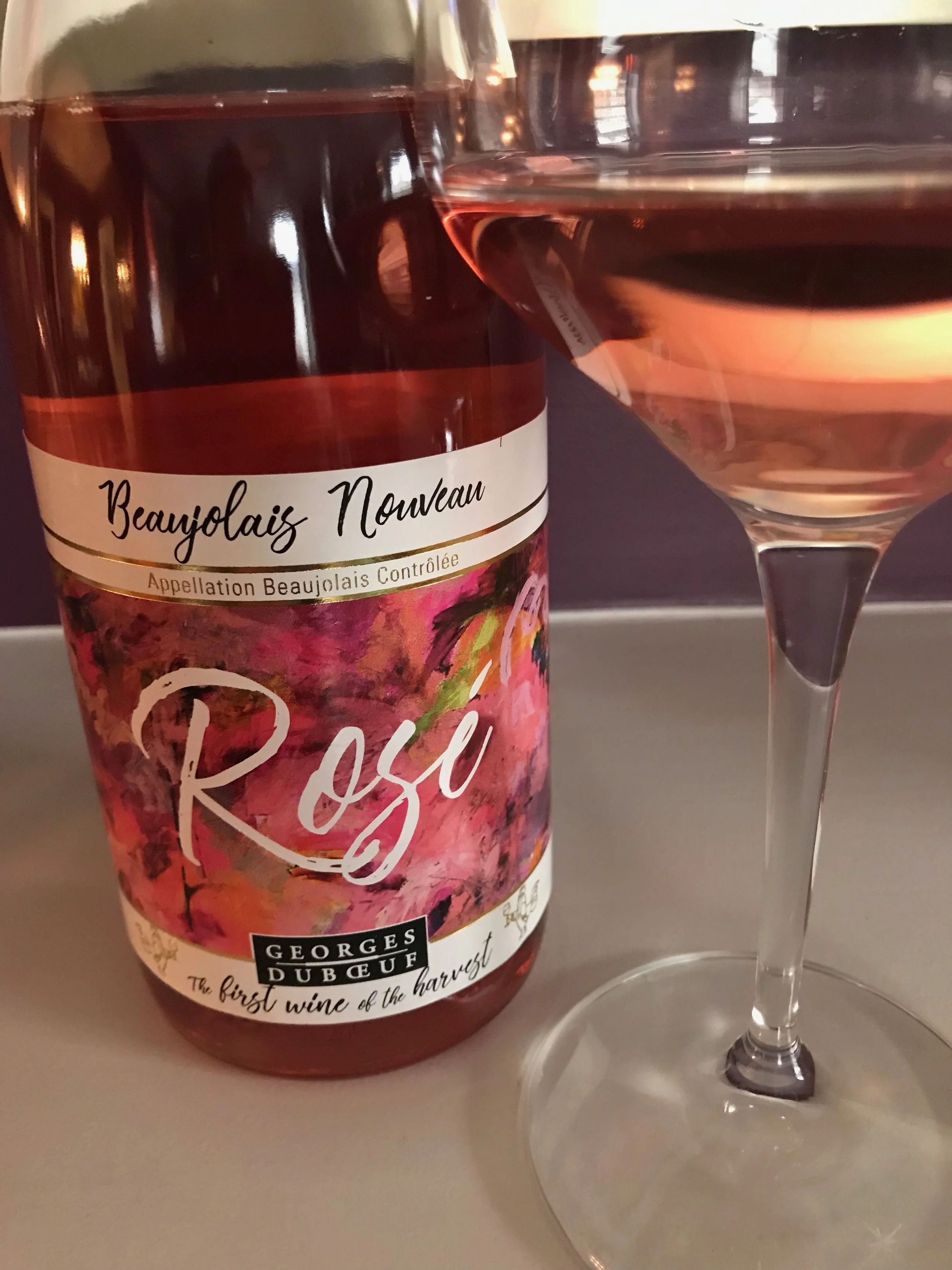 The artwork on the label is from an original, abstract oil painting called “Foolish Pleasure” by Chloe Meyer, winner of Duboeuf’s Artist Label Competition.