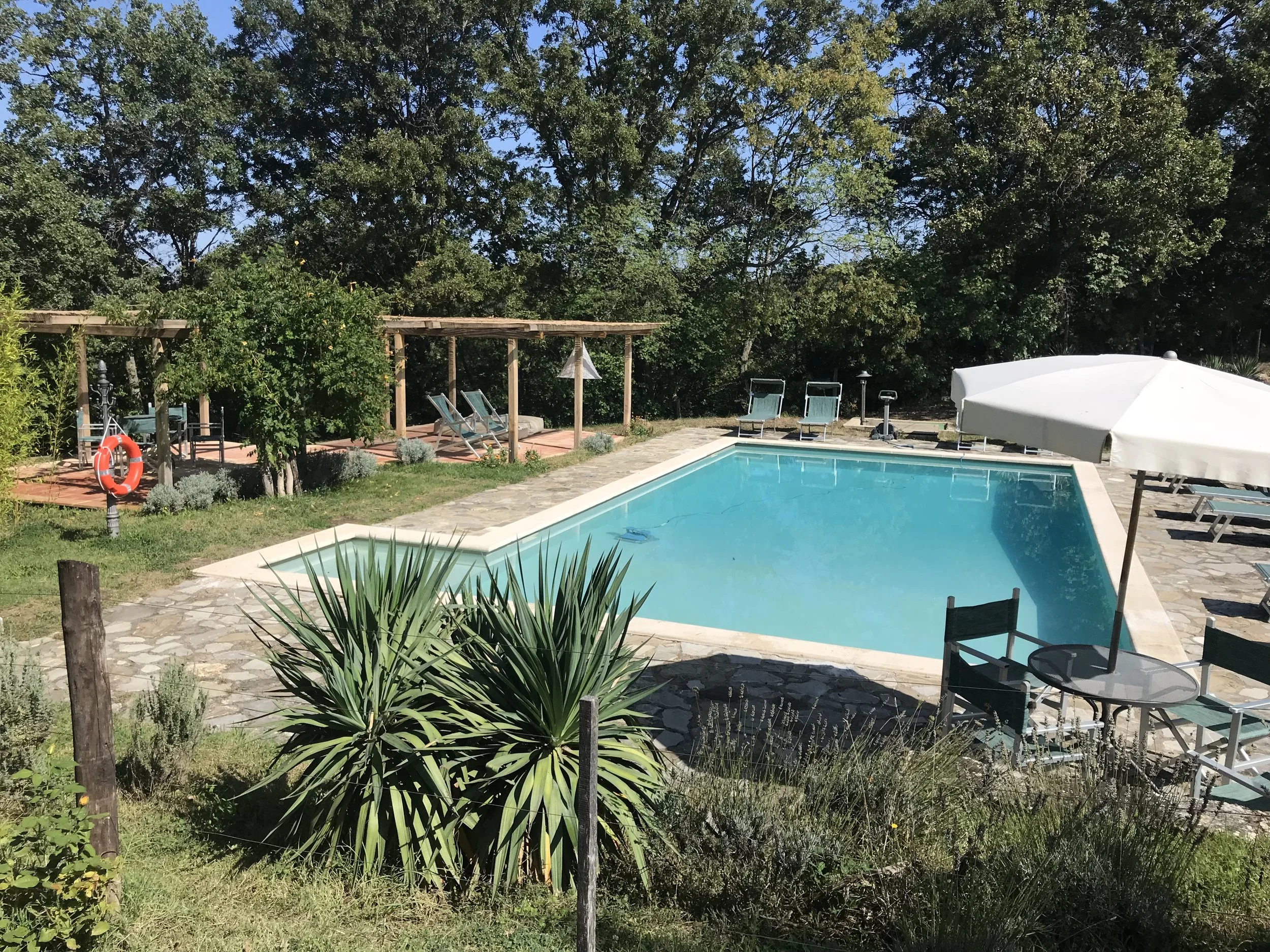 The swimming pool at Le Pianore.