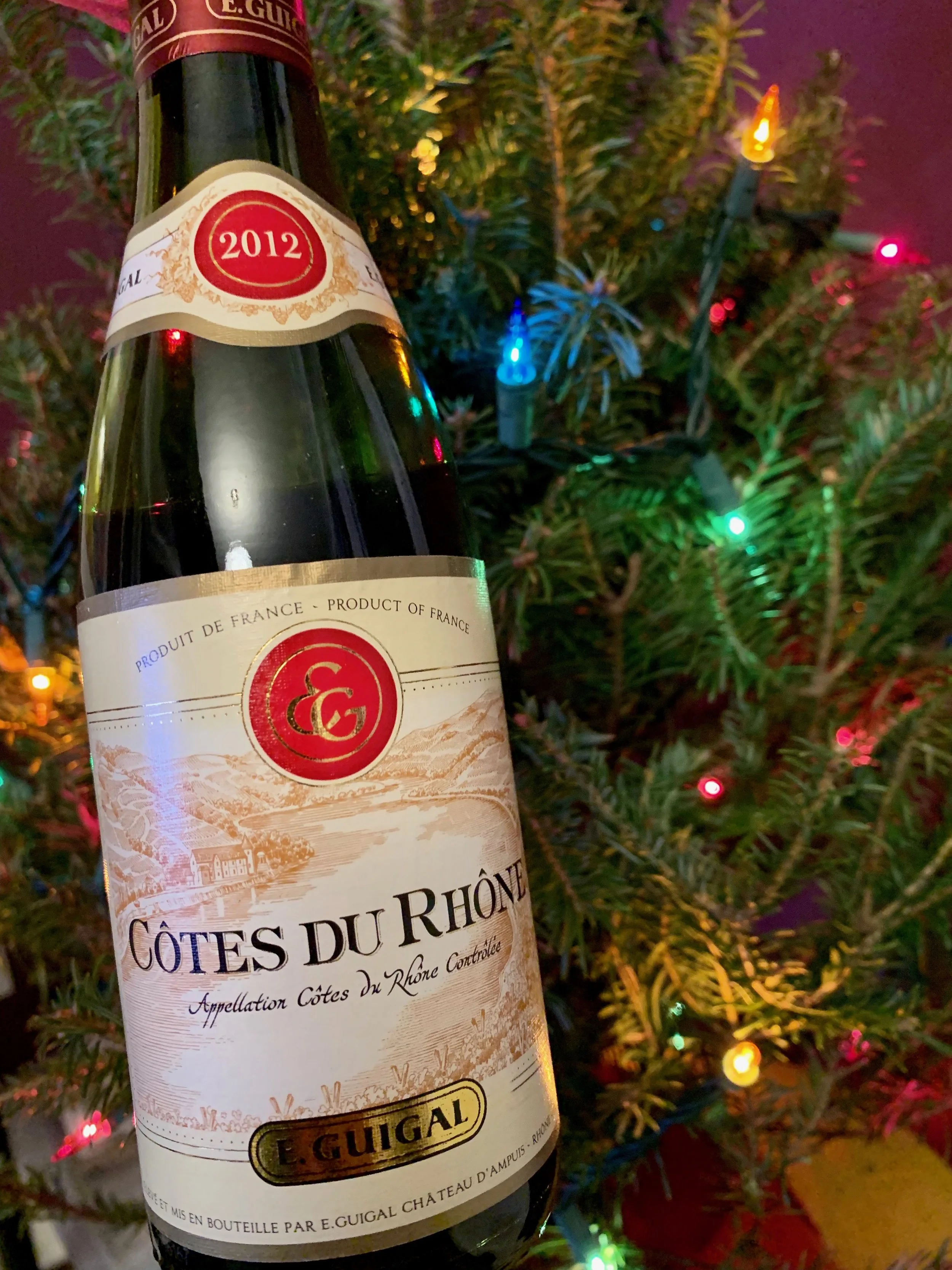 Holiday Beef Stew Served With Côtes du Rhône Red Wine