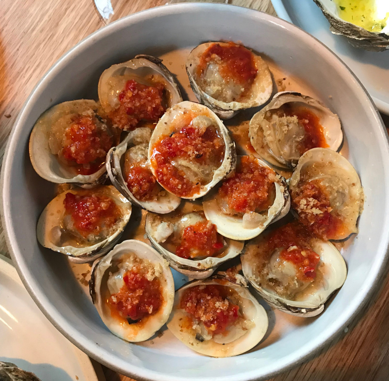 Clams with fresh tomato at Lilia.