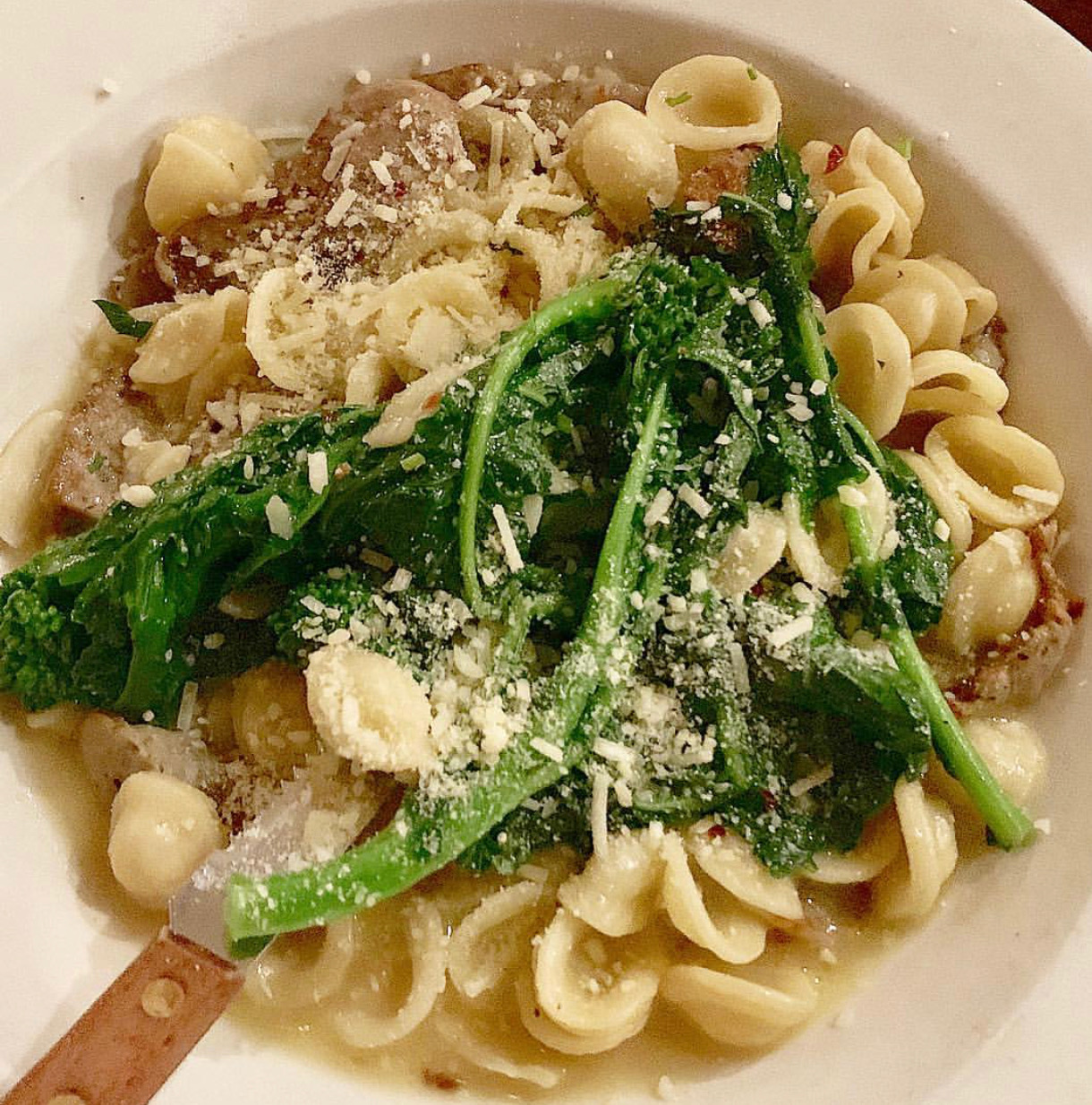 Super satisfying Orecchiette with brocolli rabe at Pisticci.