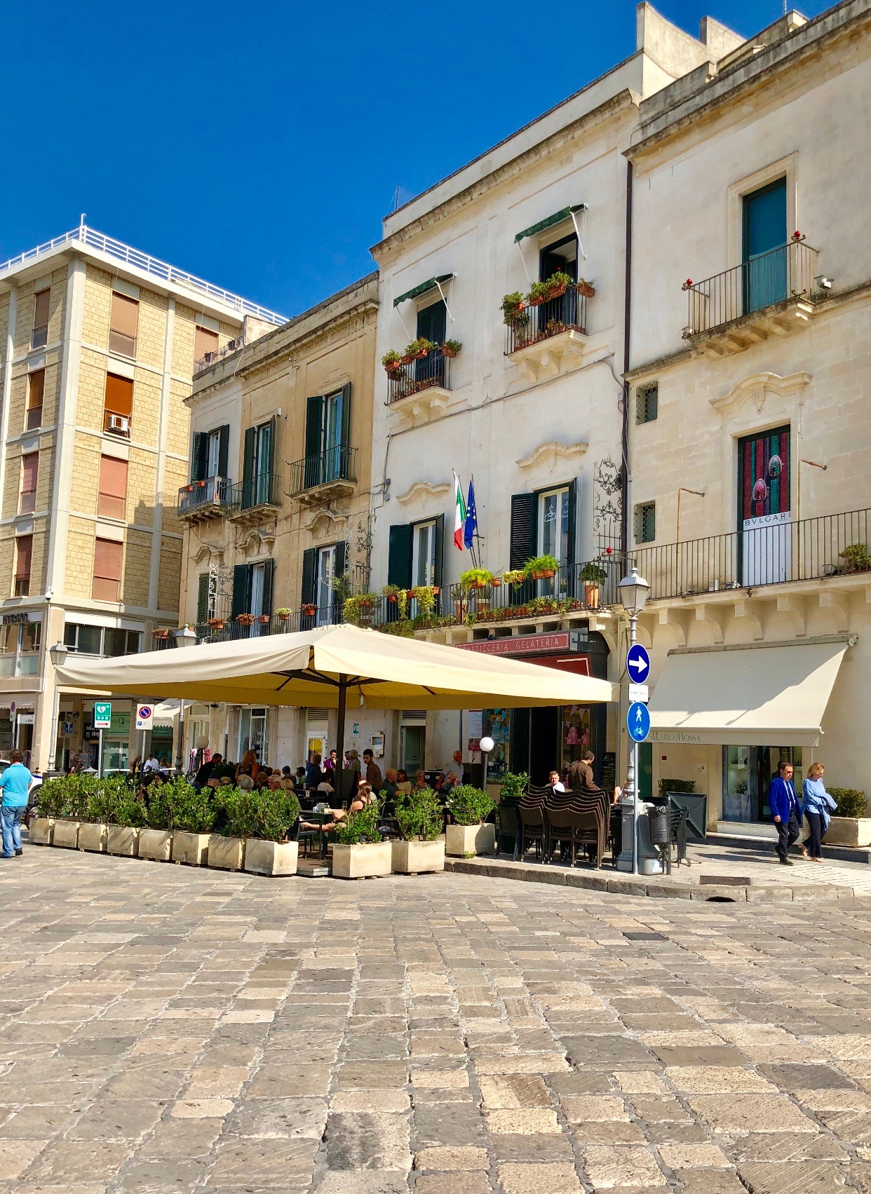 The beautiful cream-colored stone buildings of Lecce, nicknamed “The Florence of The South”.