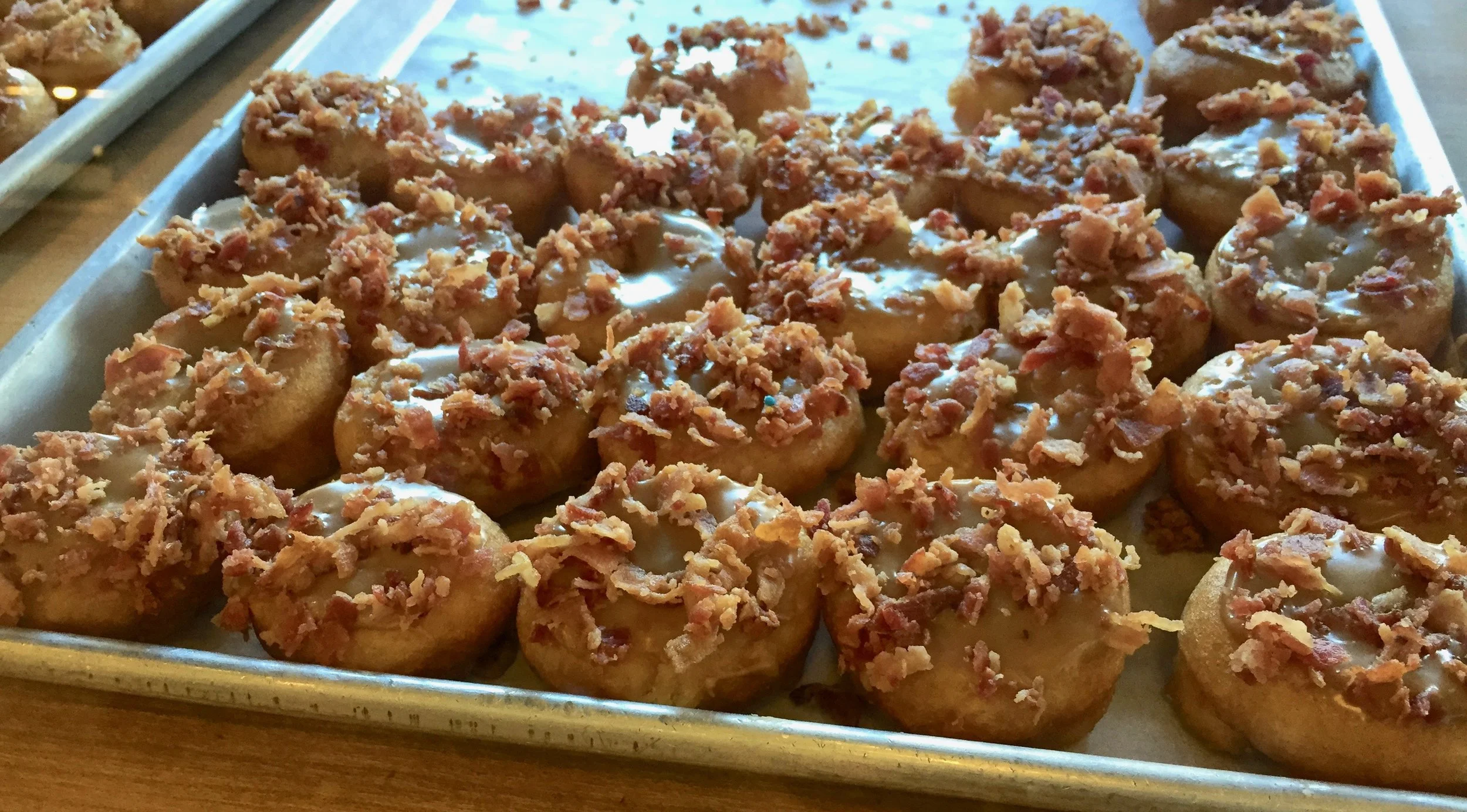 Bacon doughnuts at the Pike Place Market.