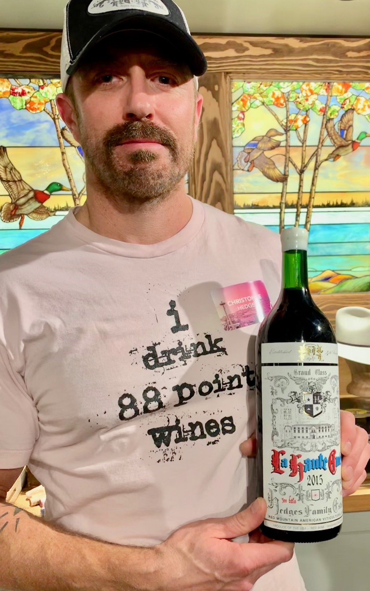 Christophe Hedges with La Haute Cuvée. Sorry Ladies, only the wine is available!