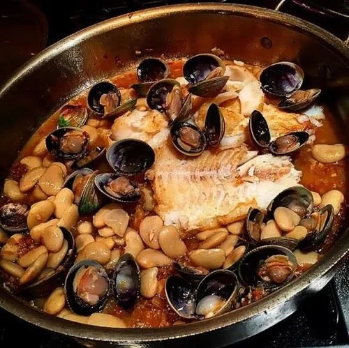 Cod with Clams and Butter Beans