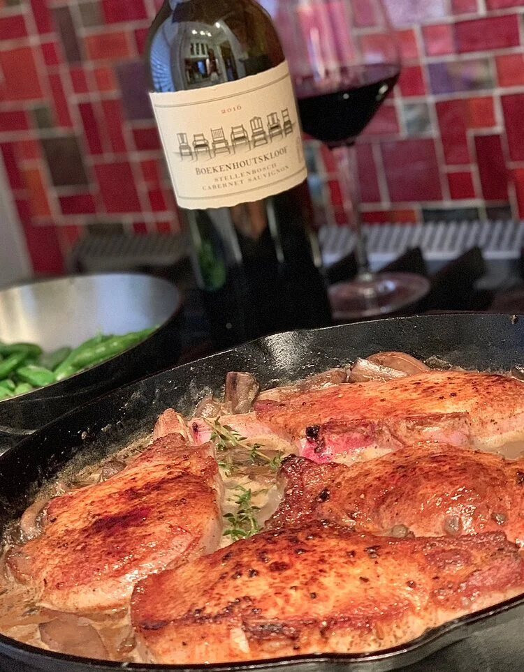 A Wine to Wake up Your Senses, Paired With Pork Chops in a Creamy Mushroom Sauce