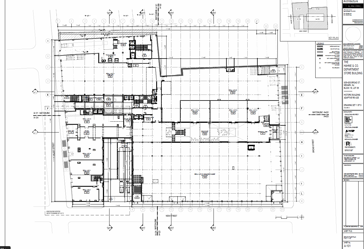 The atrium, visible on this plan, will link Halsey Street and Broad Street. 