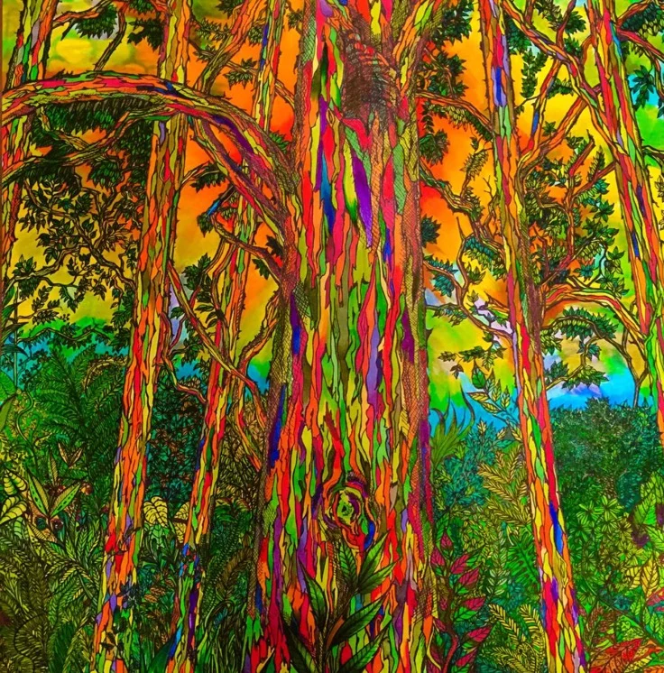 Detailed Art: Lisa Grosfeld / Eucalyptus Deglupta (Rainbow Eucalyptus Tree)
