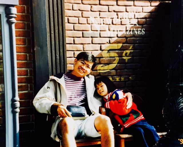 With Nika at 5 years old.