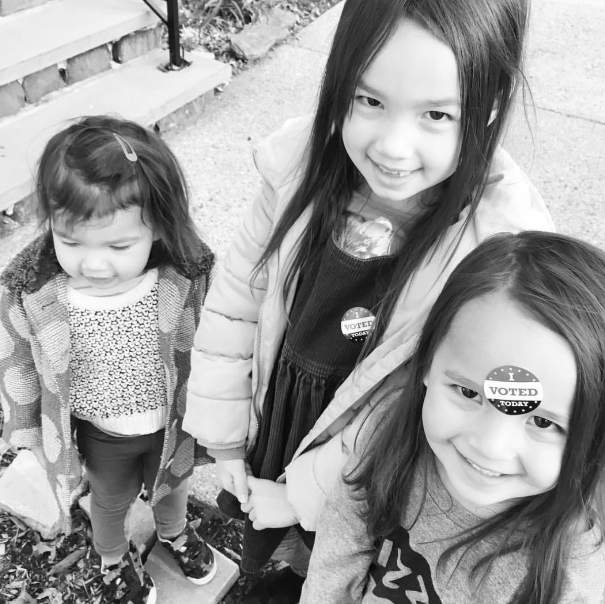 My precious nieces in observance of a good duty.