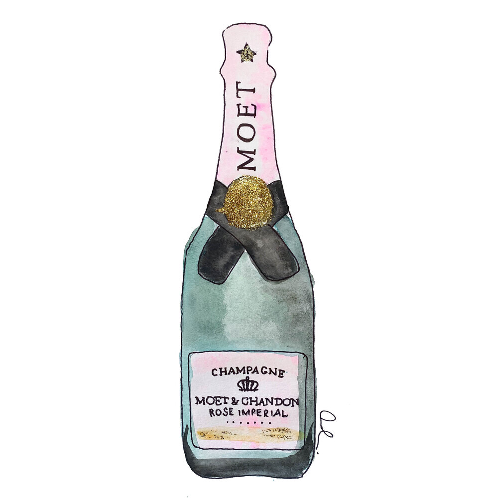 Champagne & Glitter Watercolor — caroline haines creative