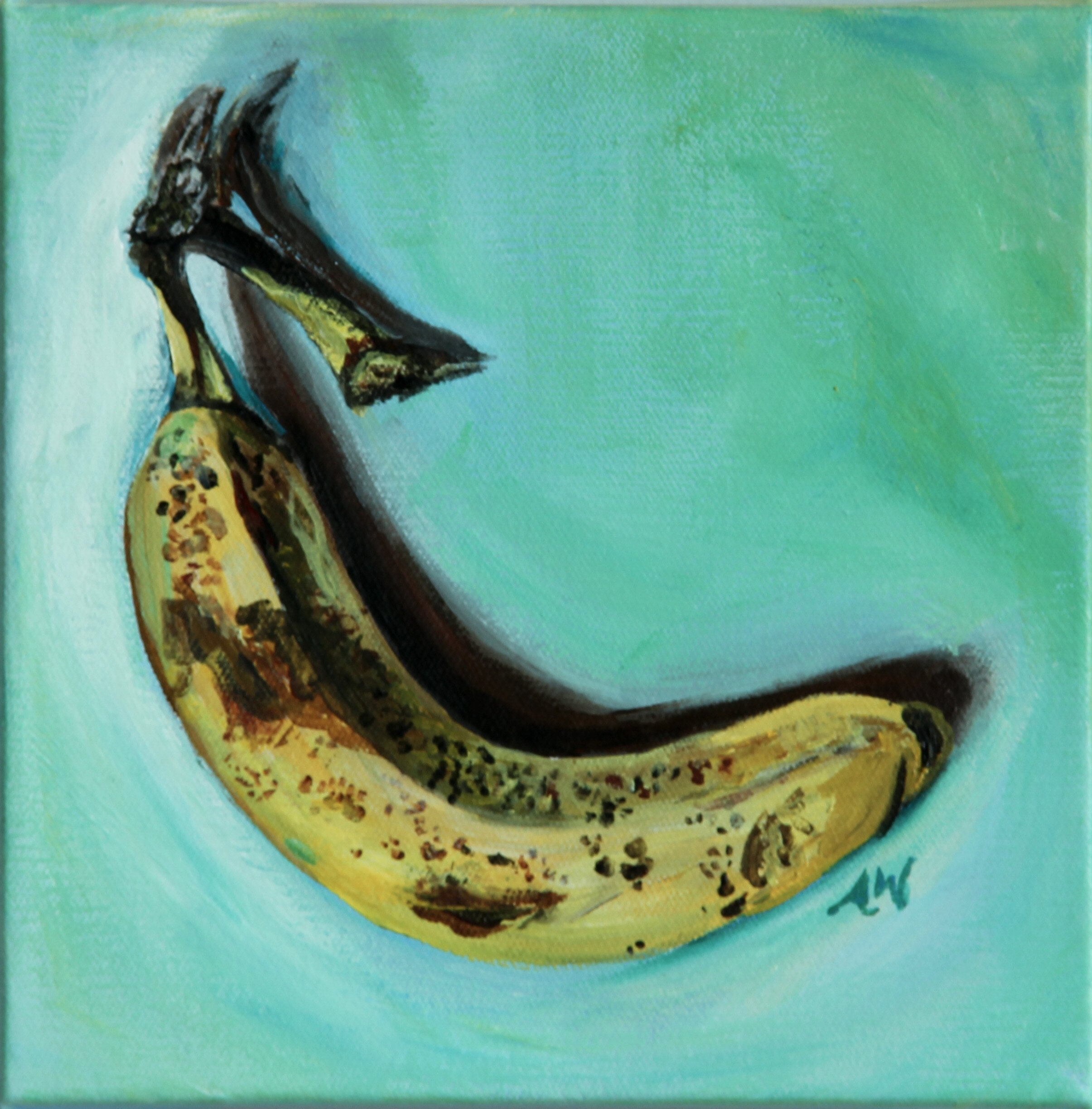 Lone Banana on Turquoise