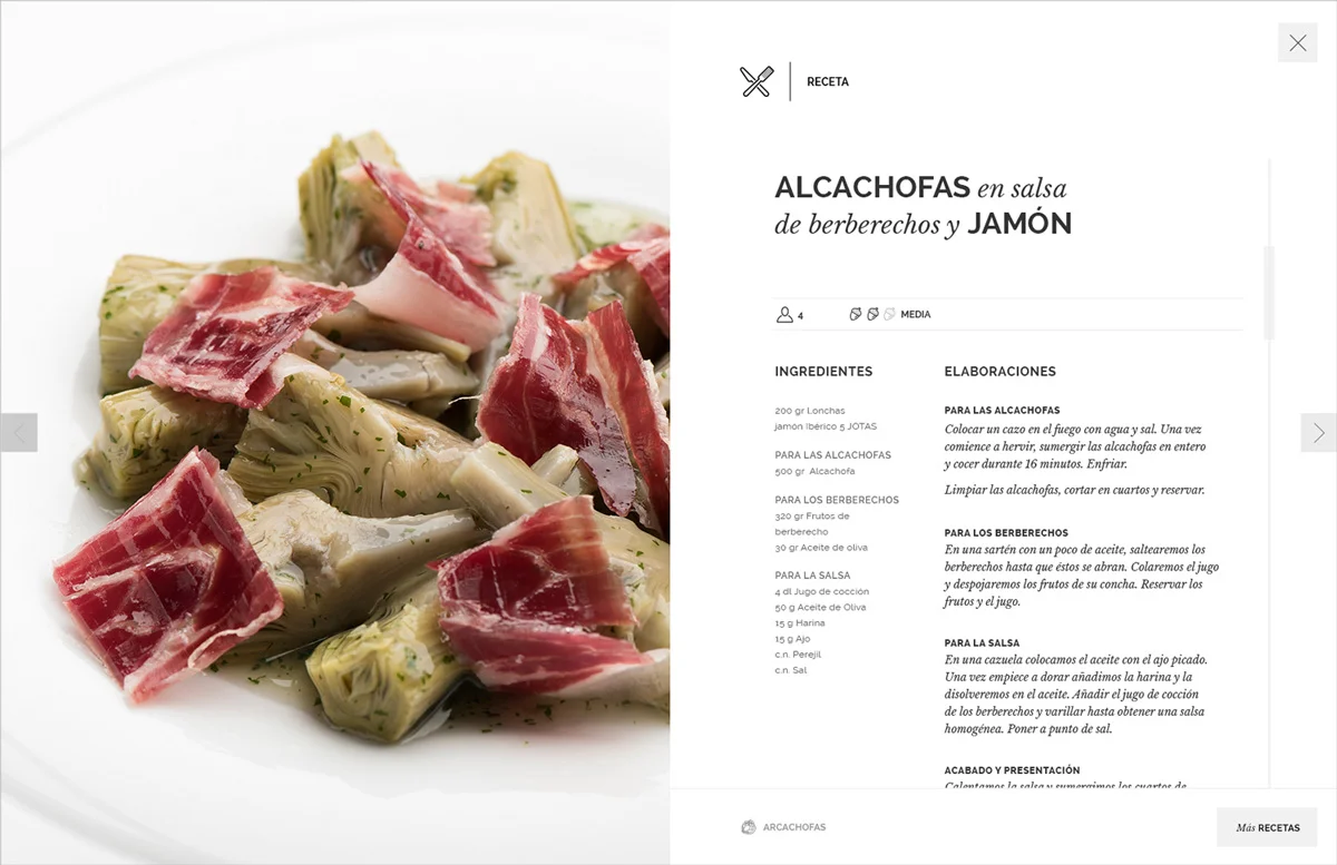 Recipe layout