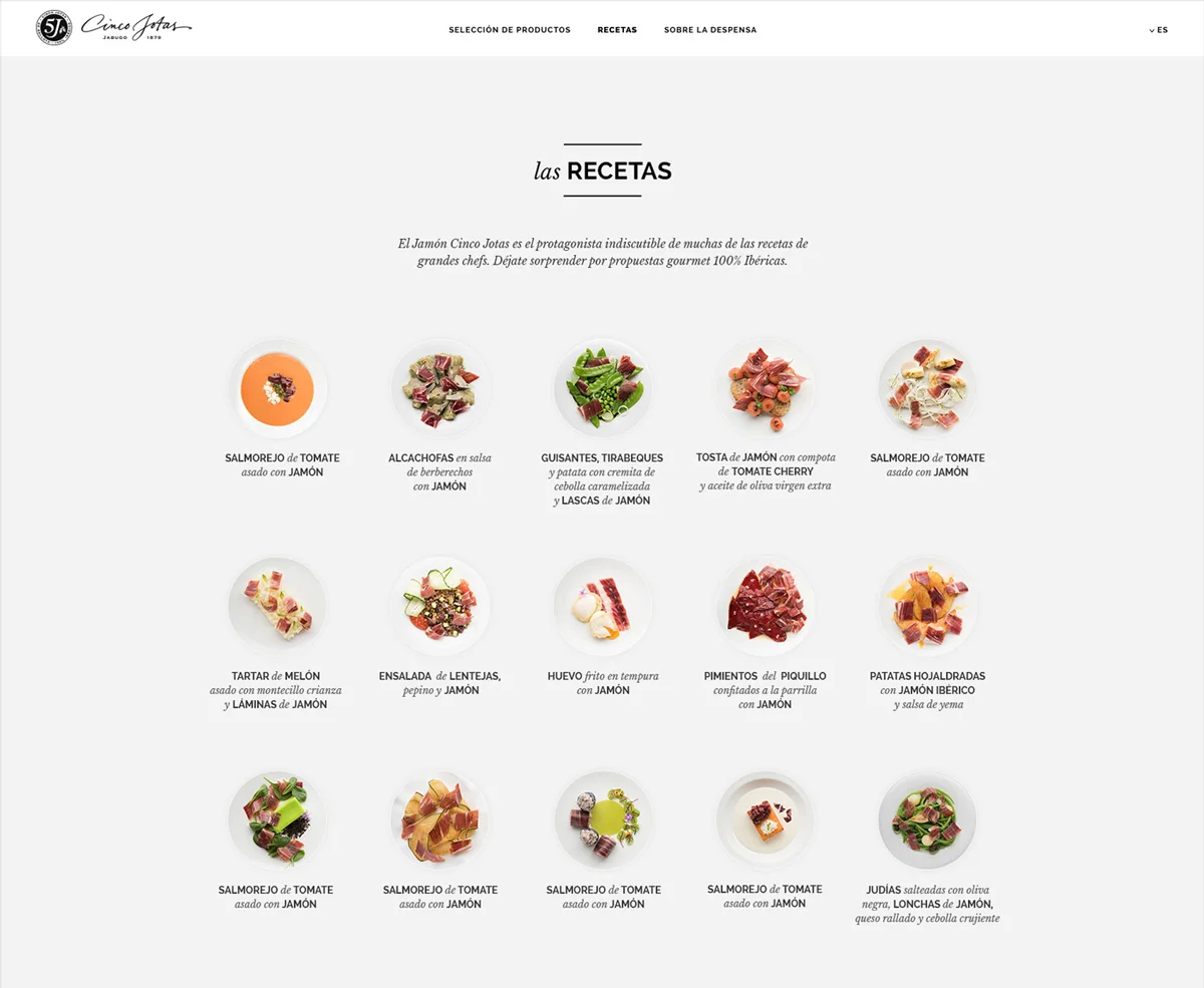 Recipes layout