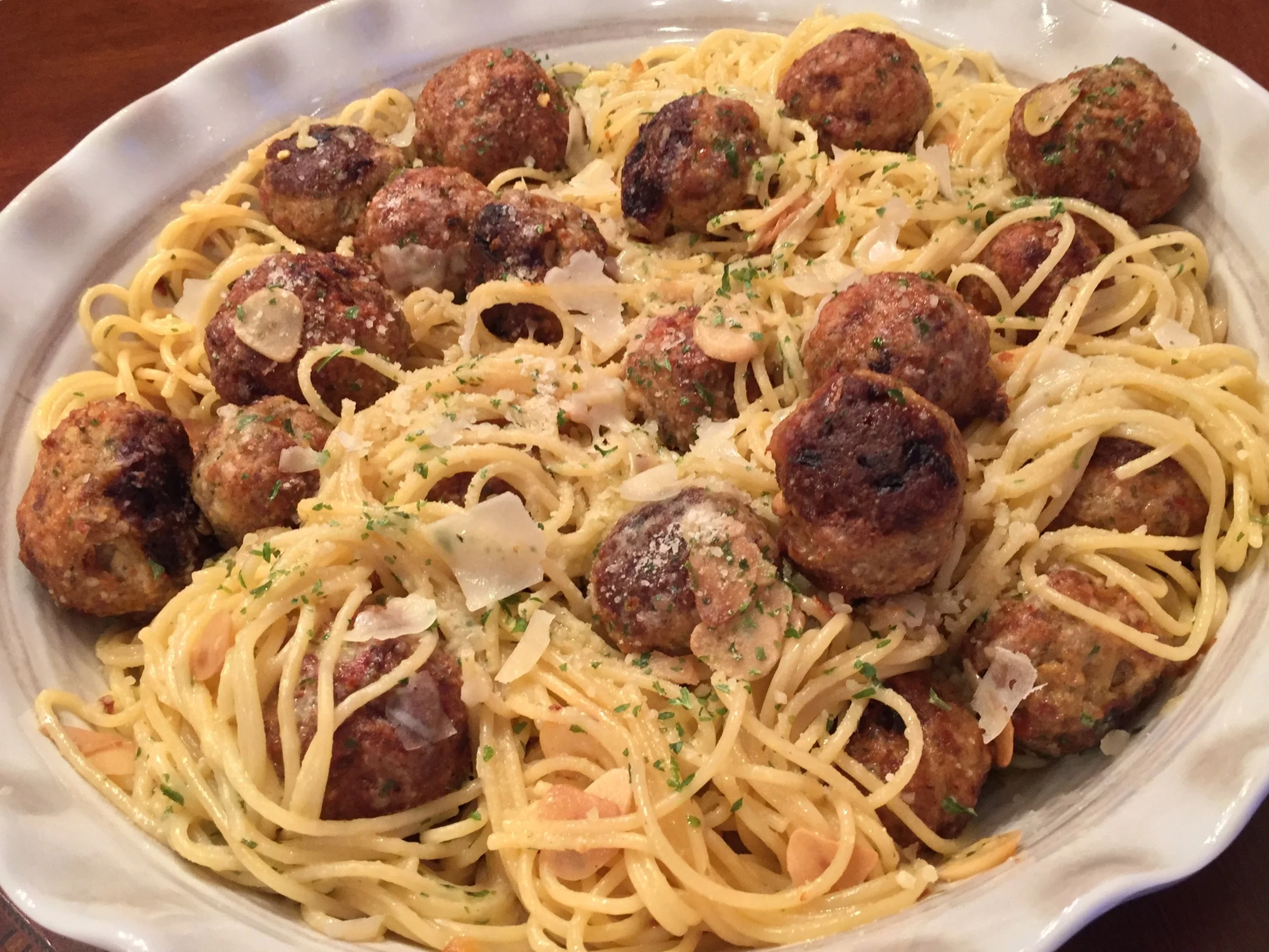 "Baked Meatballs & Pasta"