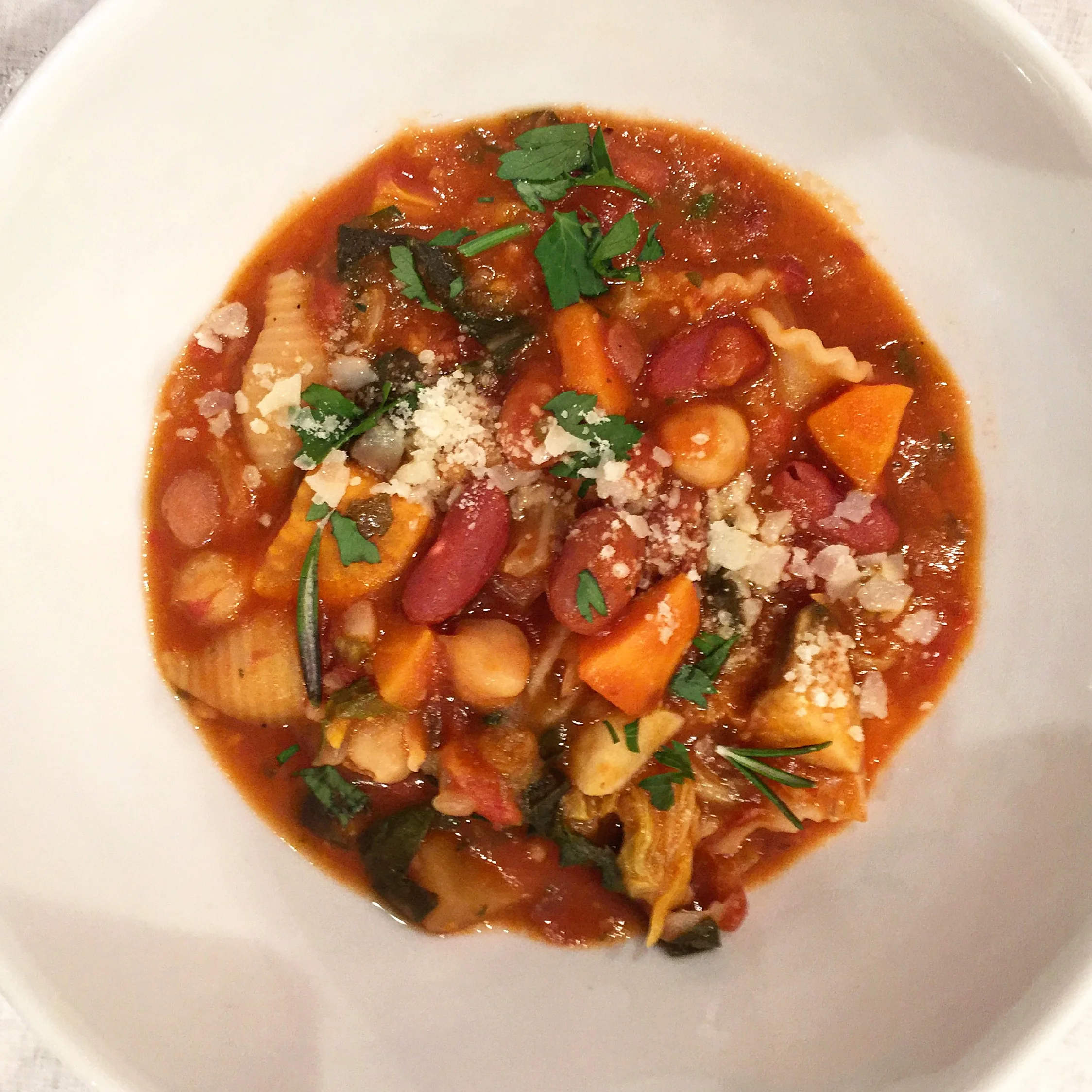 "Minestrone-so filling and delicious"