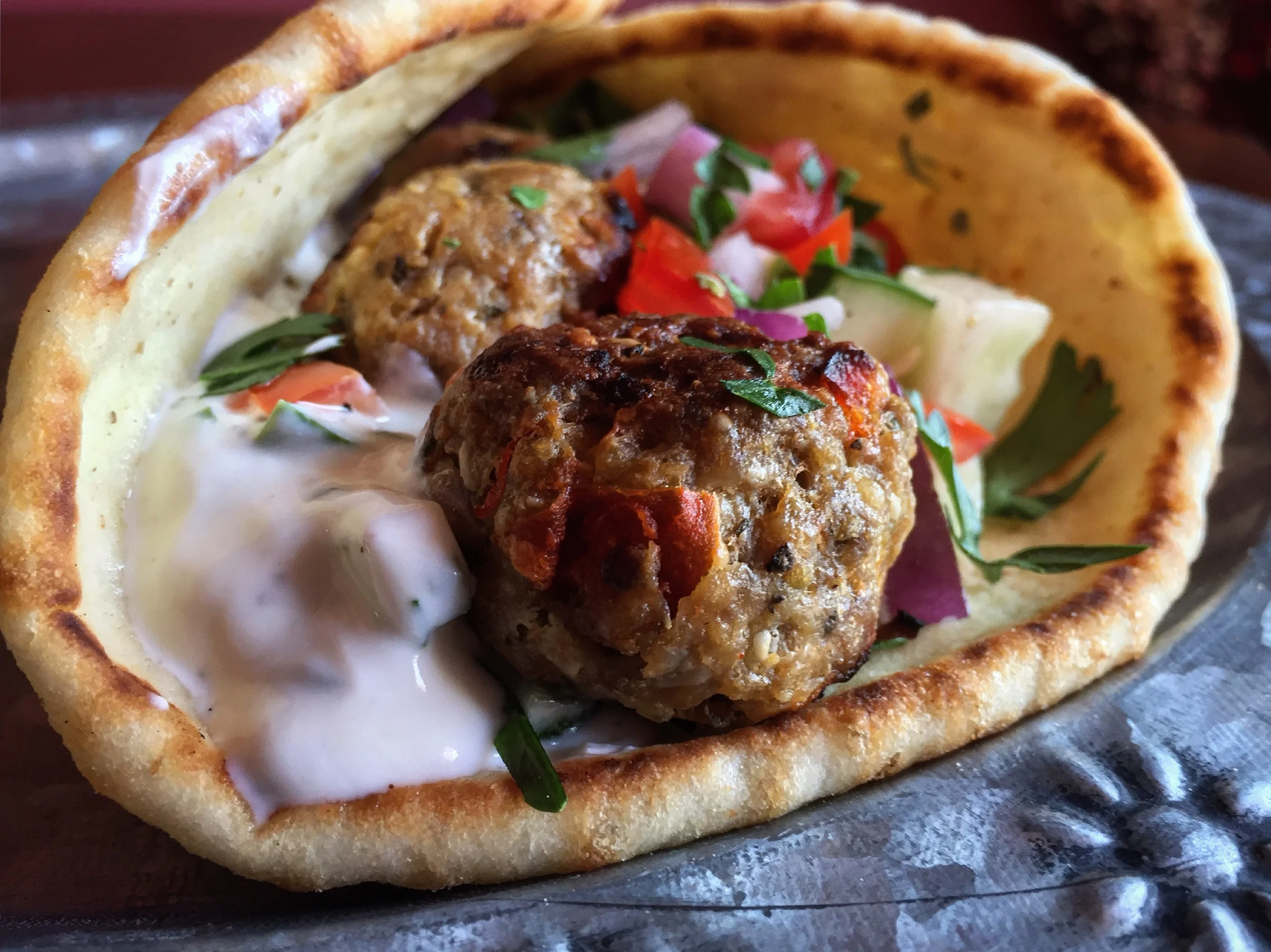"A healthy Mediterranean meal"