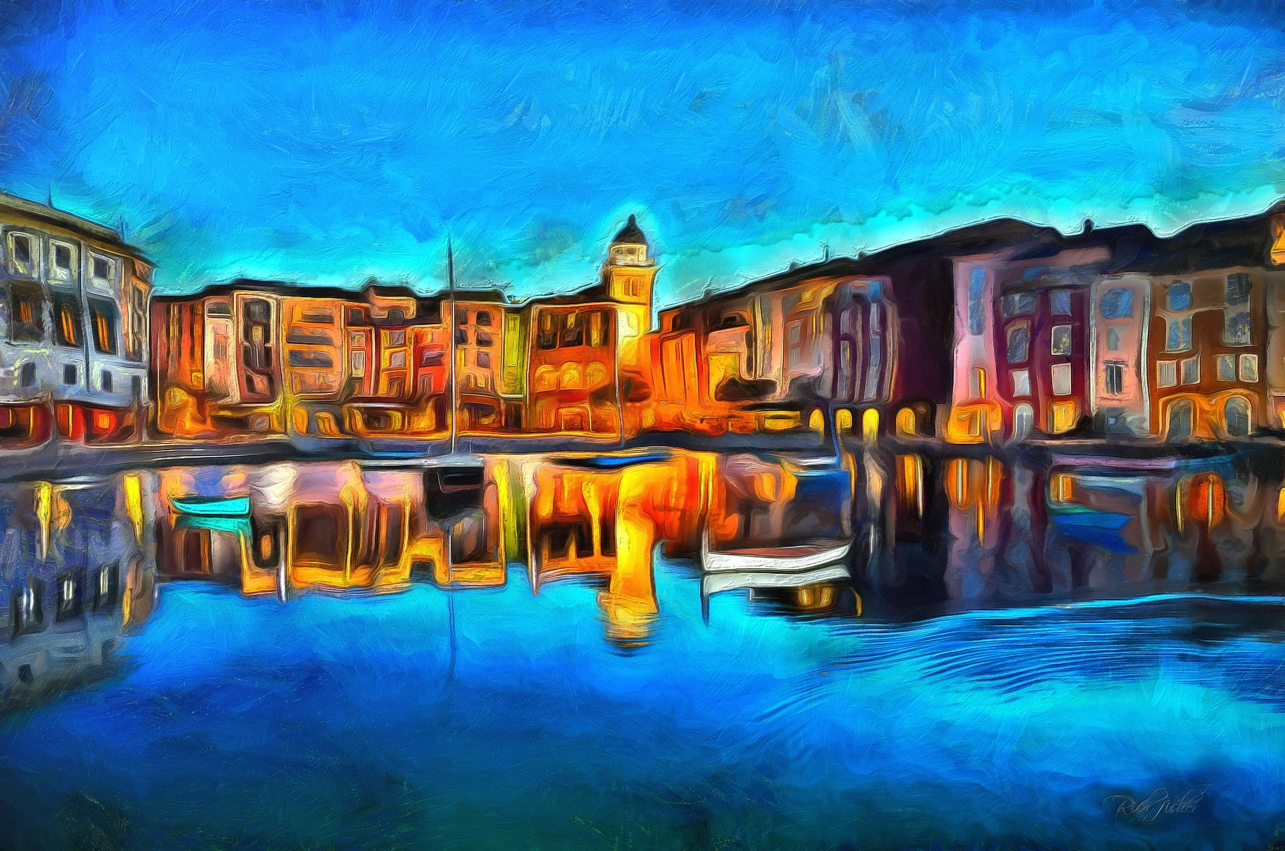 "Porto'Fino At Night" by R.Fisher