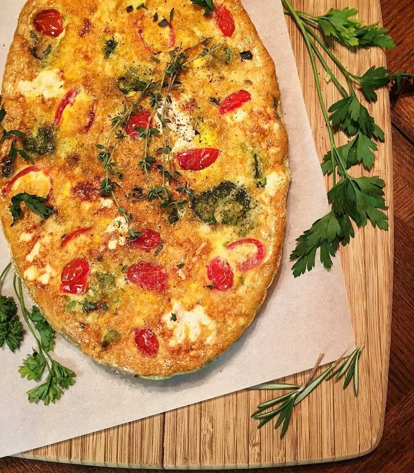 "Herb & Cheese Frittata with Veggies"