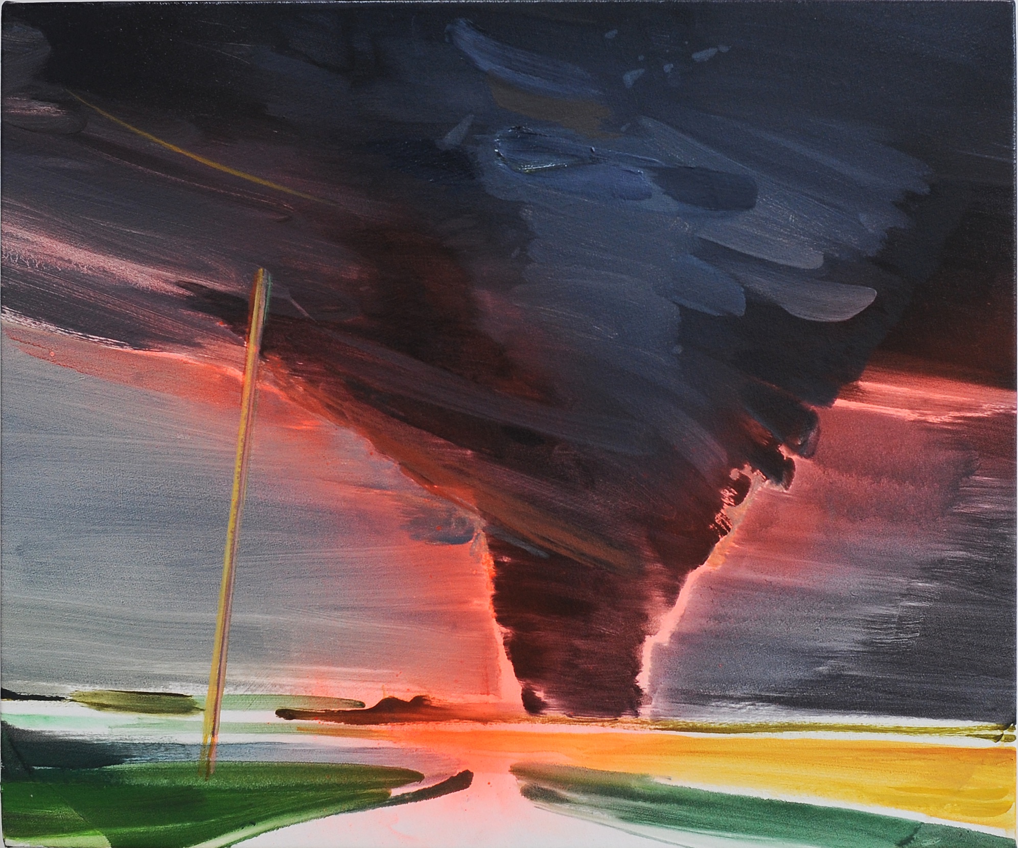   Storm Path , 2013, oil and spraypaint on canvas, 54 x 65cm. Nirox Foundation collection, South Africa 