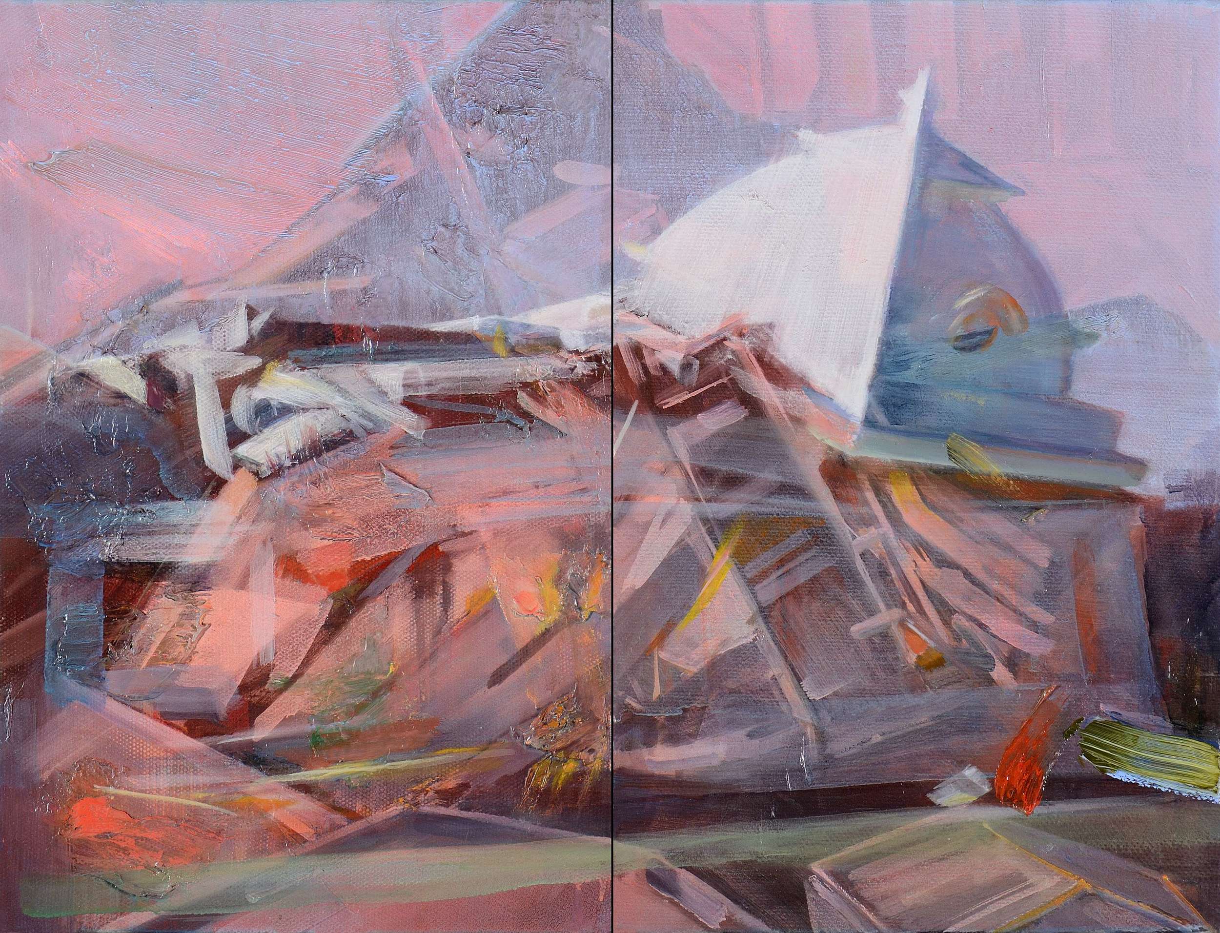   Untitled , 2012, oil and alkyd on canvas, 43 x 58cm (diptych). Private collection,&nbsp;France 