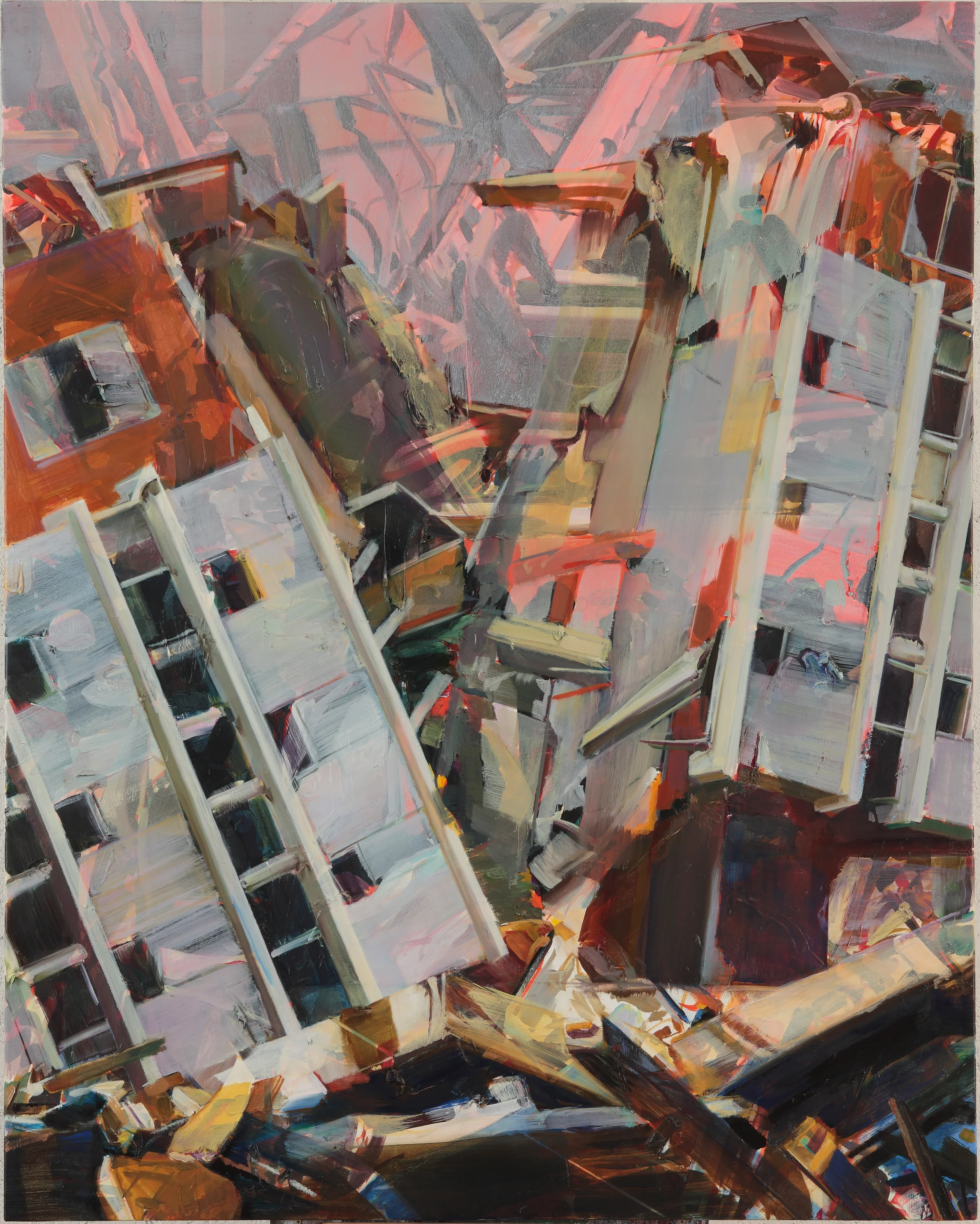 Neighbours , 2010, oil and spray paint on canvas, 162 x 130cm. Private collection, France