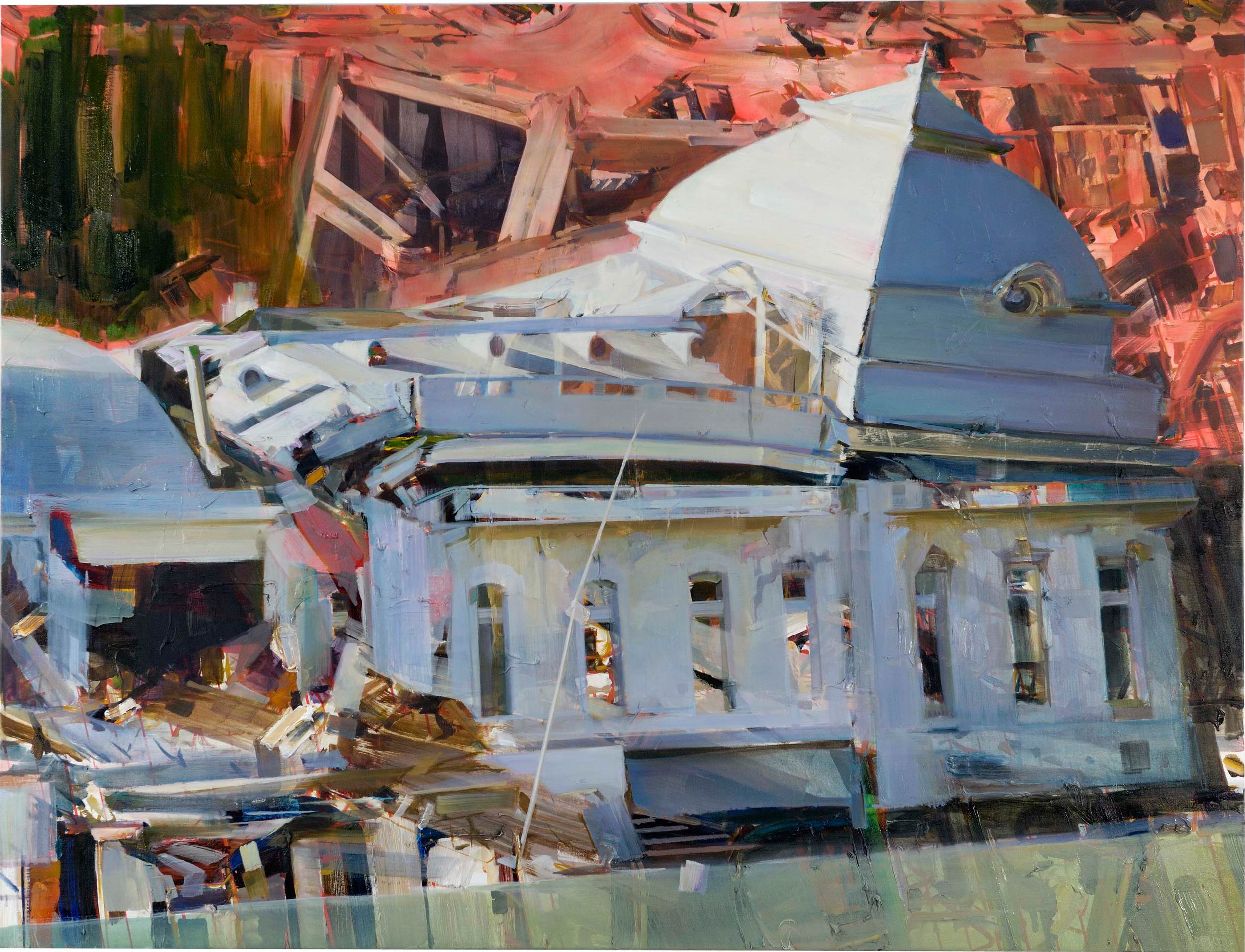   State House , 2010, oil and spraypaint on canvas, 183 x 240cm. Pritzker Collection, USA 