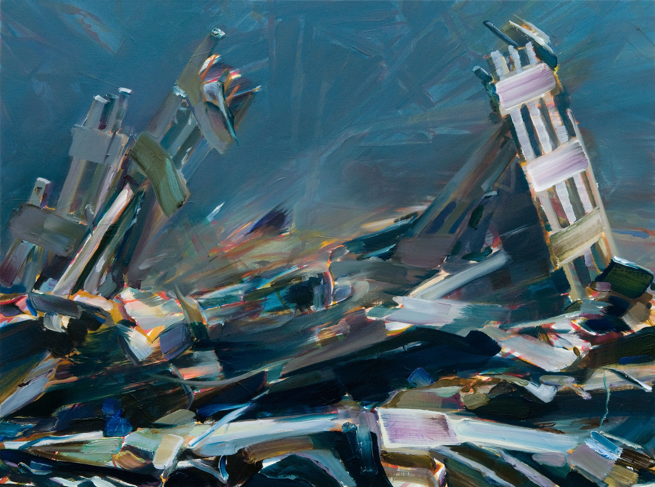   Twin Towers - Thailand , 2009, oil on canvas, 73 x 100cm. Private collection, France 