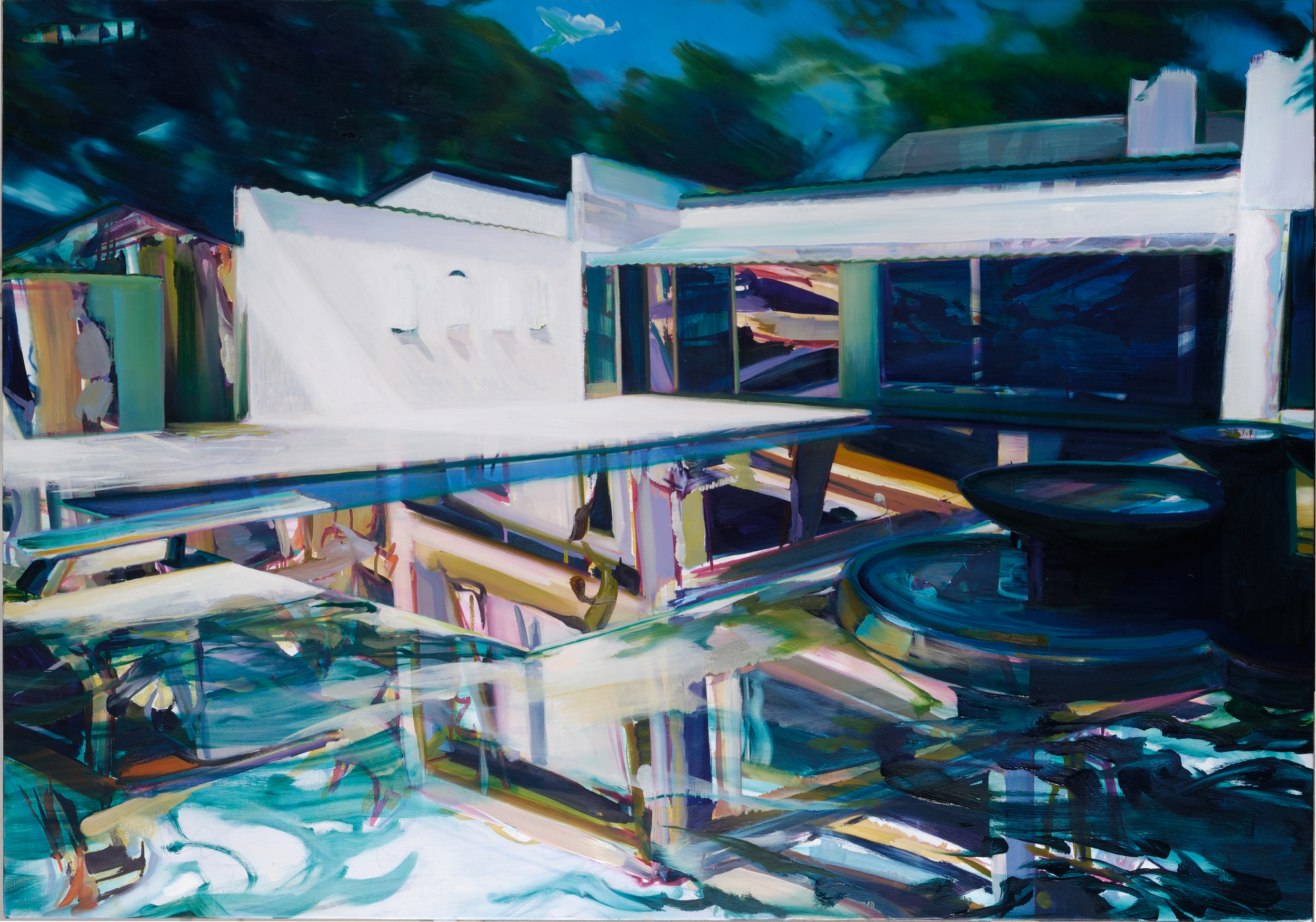   Poolside , 2008, oil on canvas, 114 x 162cm. Private collection, France 