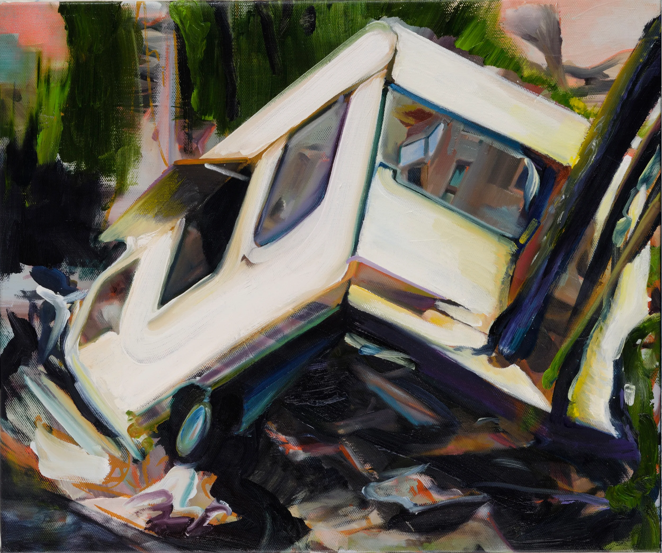 Mobile home , 2007, oil on canvas, 54 x 65cm. Olivier Masmonteil collection, France
