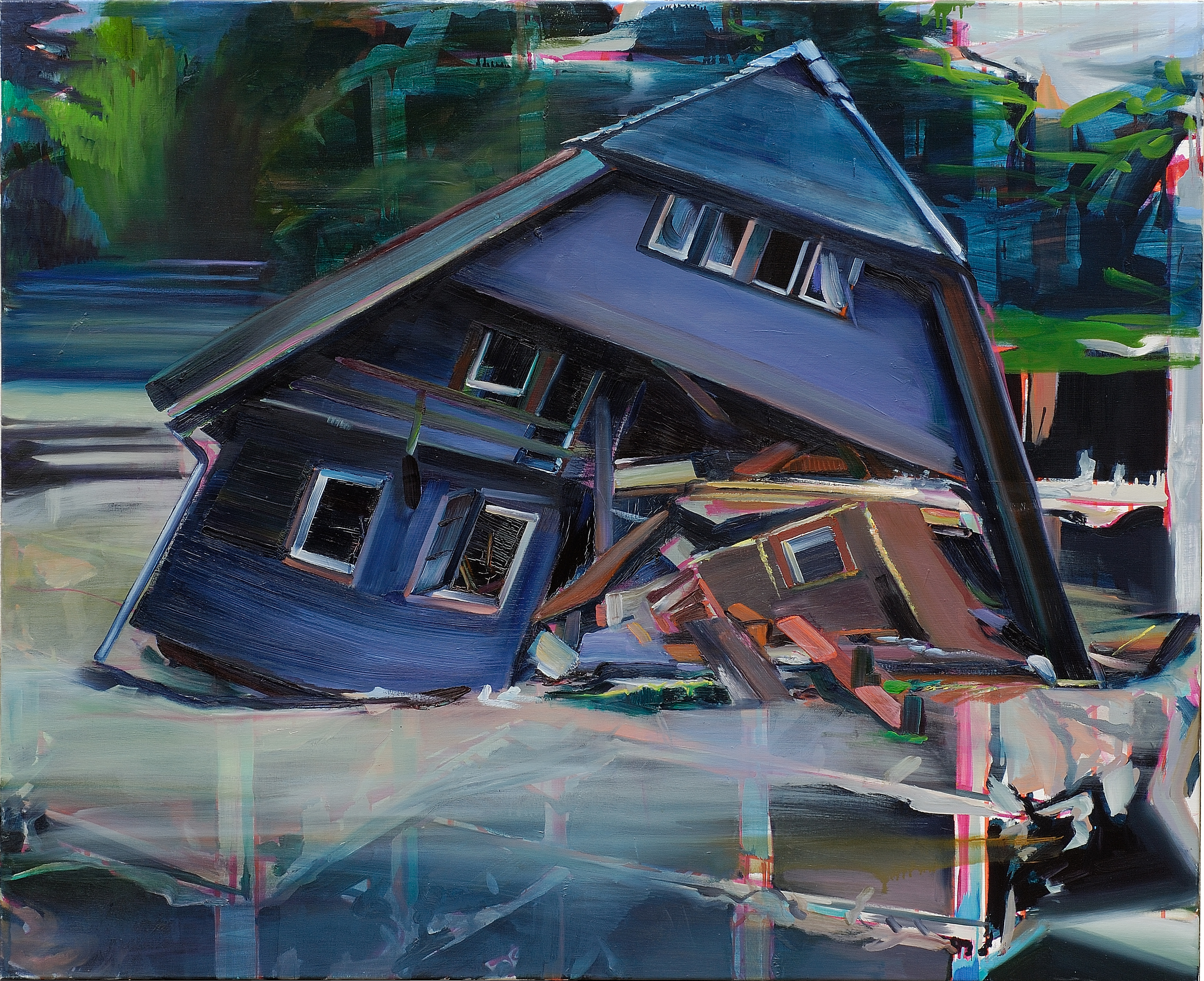   Night house , 2007, oil on canvas, 135 x 160cm. Private collection, France 