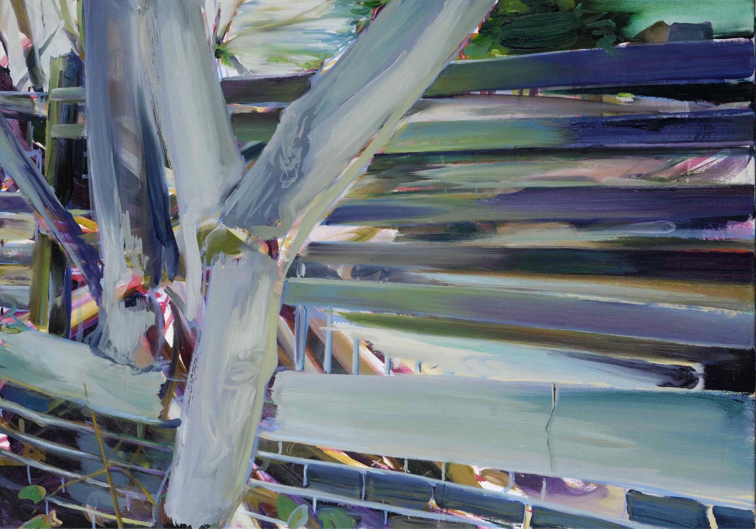   Fence 1 , 2008, oil on canvas, 65 x 92 cm. Private collection, France 