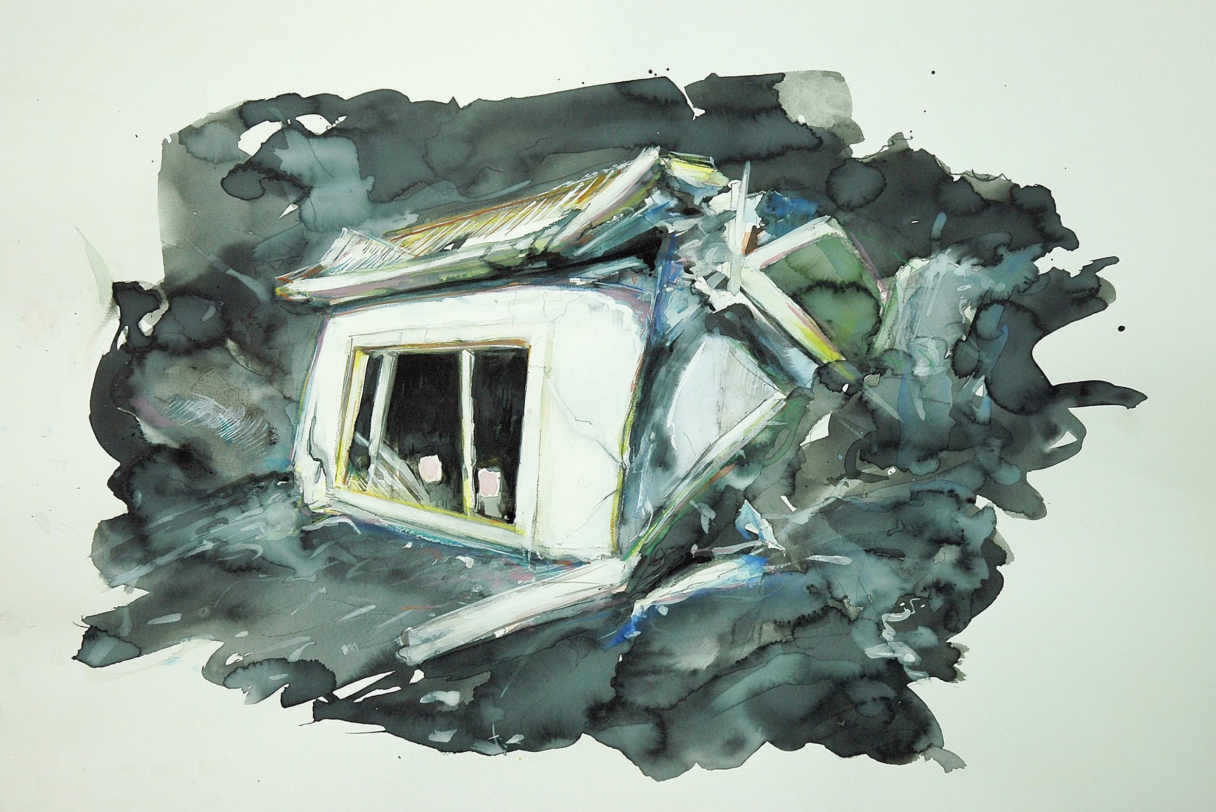   Nighthouse,  2009, watercolour and goache on paper, 65 x 100cm.&nbsp;    