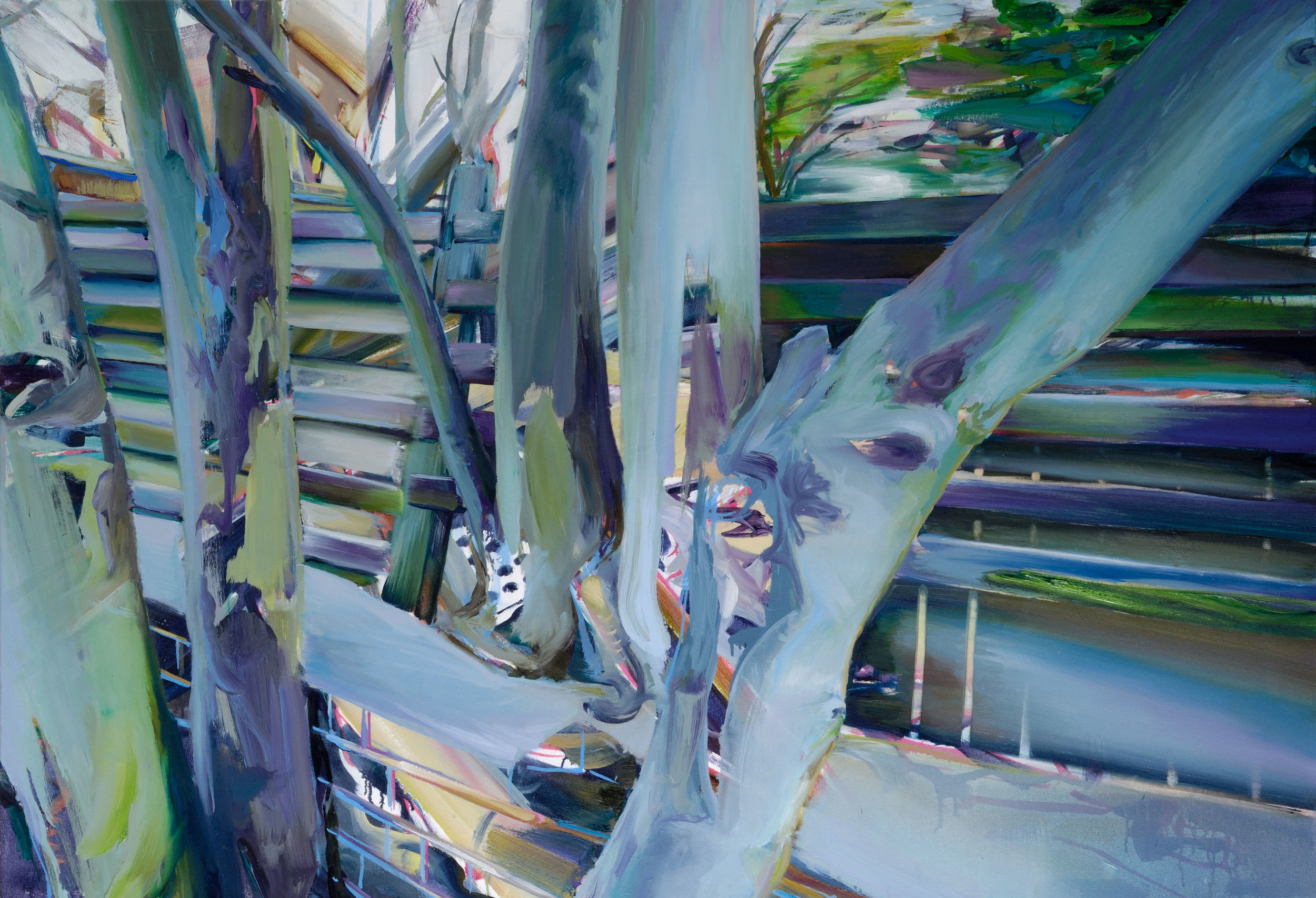   Fence(2) , 2008, oil on canvas, 89 x 130 cm. Private collection, France 