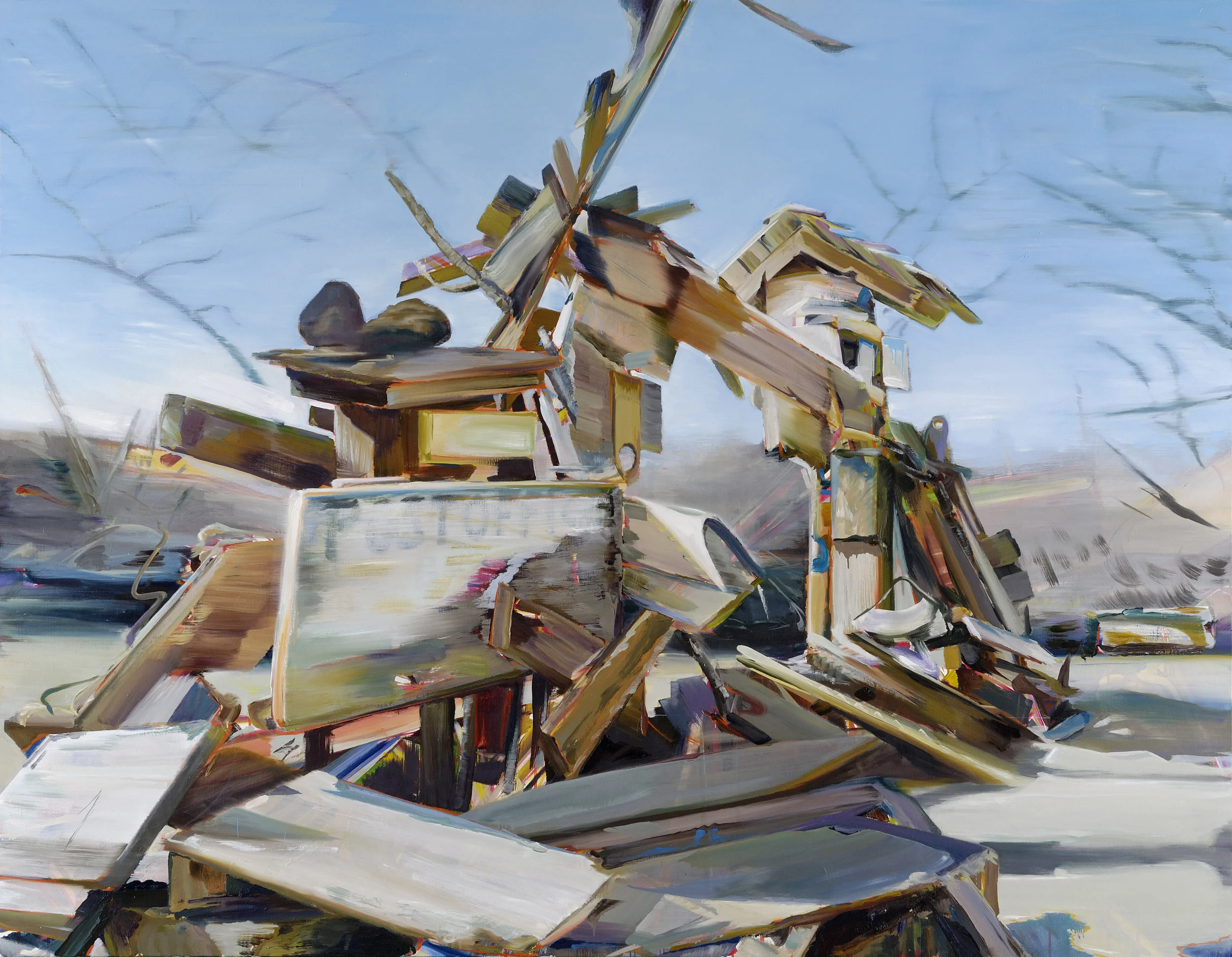 Post-Office (Utopia has no fixed abode) , 2009, oil on canvas, 183 x 235cm. Collection CBK, Amsterdam