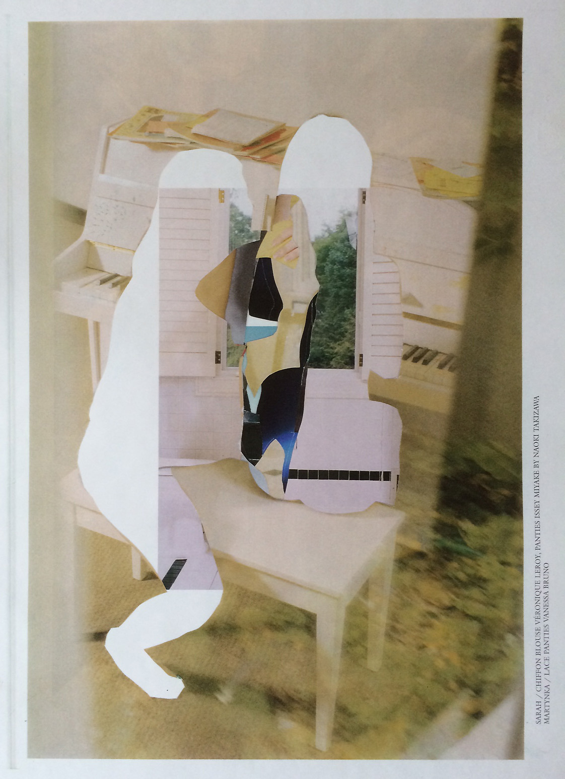 Scalpel drawings (cutting through images), 2004. 