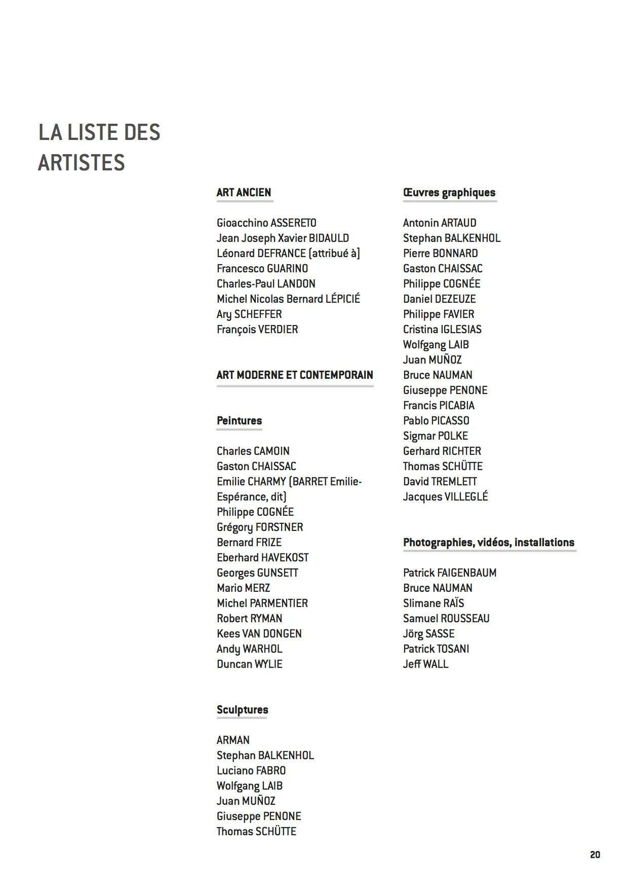 From Picasso to Warhol _ Museum of Grenoble.LIST OF ARTISTS pg 19 copy.jpg
