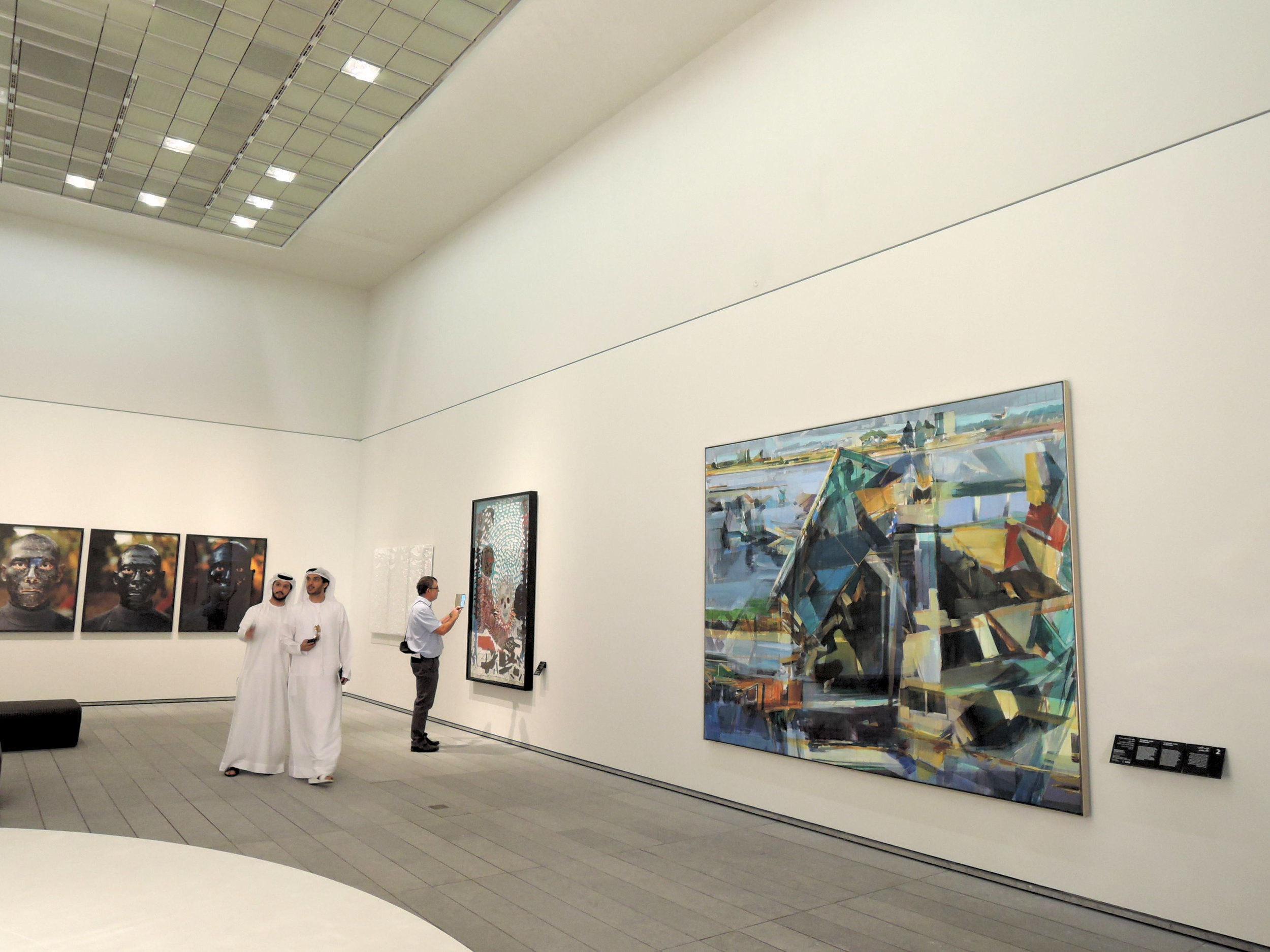    A global stage  , Louvre Abu Dhabi, November 2017, curator Juliette Singer. Artists in view Zang Huan, Mounir Fatmi, Omar Ba, Duncan Wylie 
