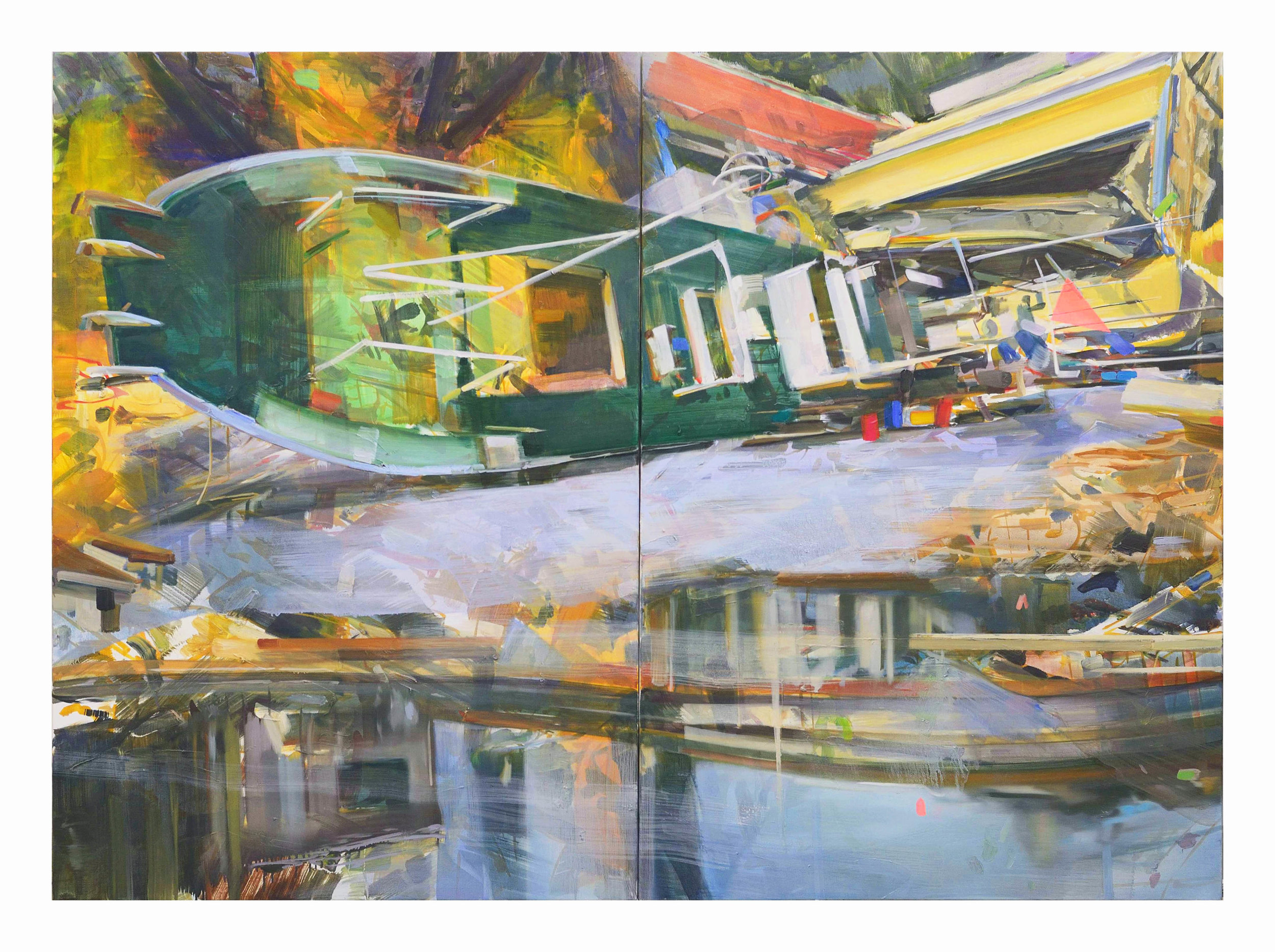   Fitzcaraldo , 2011, oil on canvas, 130 x 178cm (diptych). Private collection, Switzerland 
