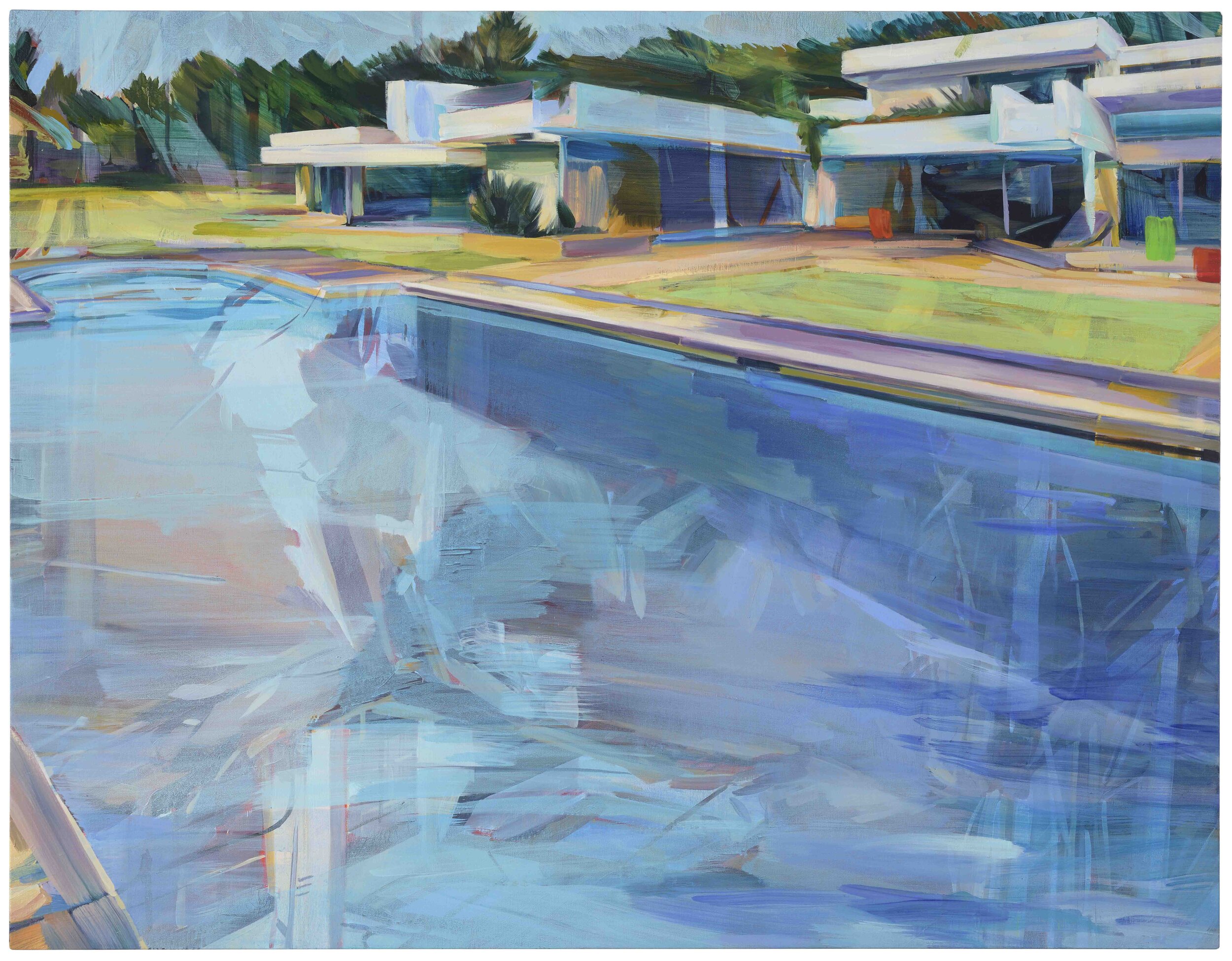   Volume and Surface (Great Zimbabwe Hotel Pool),  2020, oil on canvas, 140 x 180cm (Private collection, FR) 