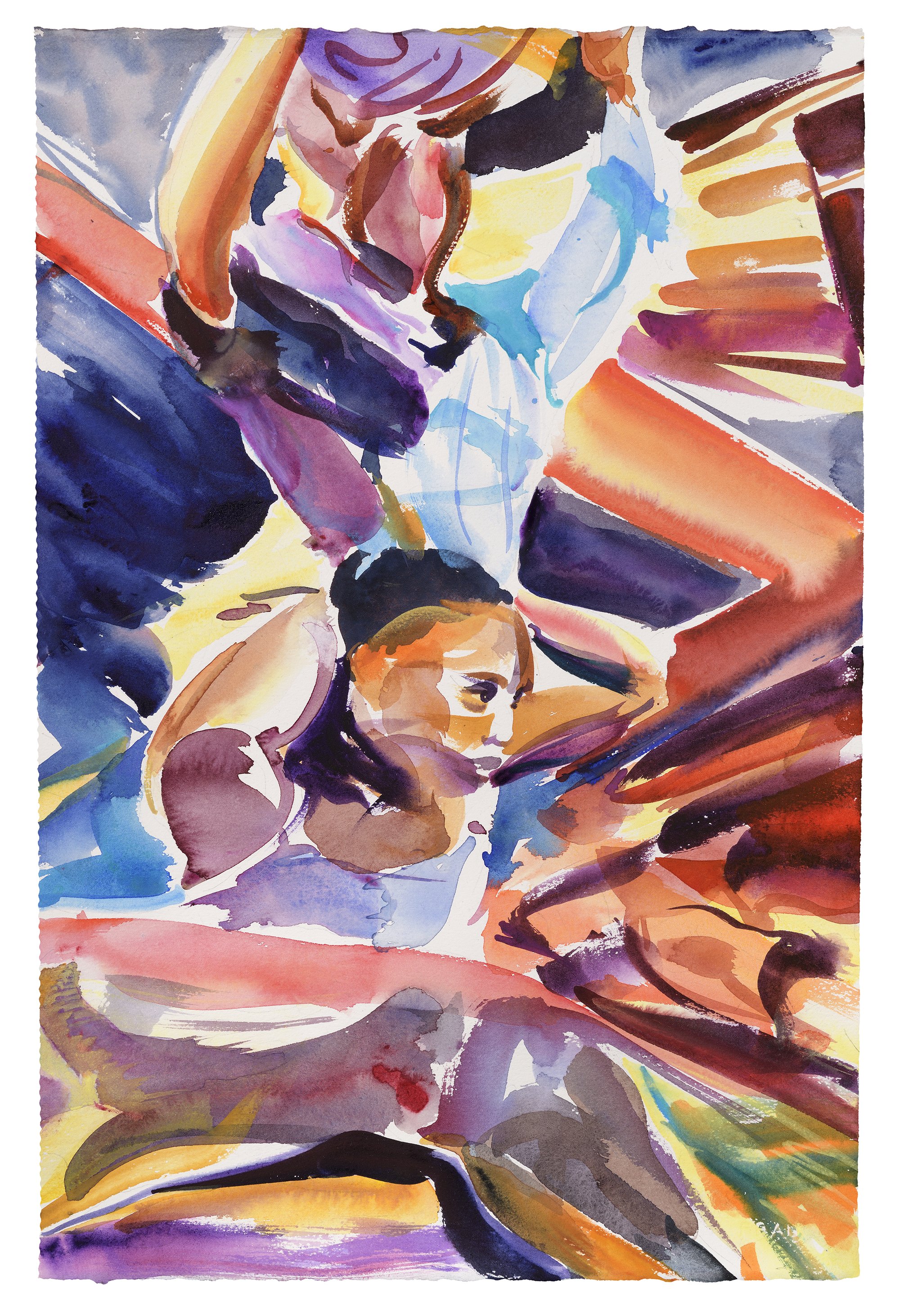   Night Totem , 2025, watercolour on paper, 57 x 38cm 