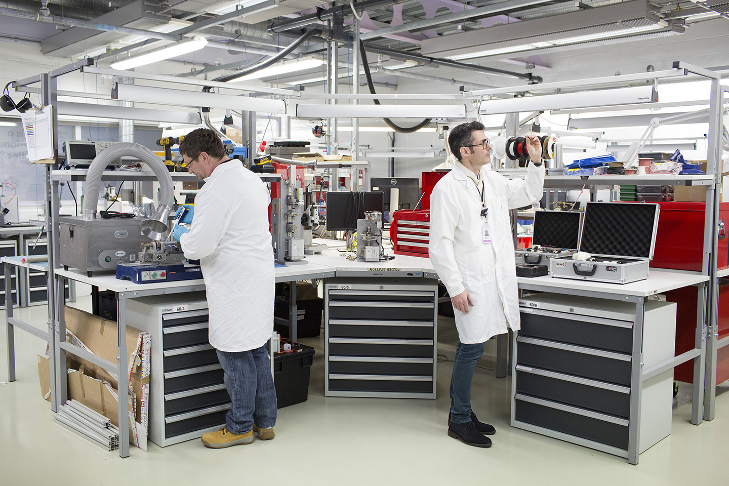   The motors build lab at Dyson headquarters.&nbsp;  