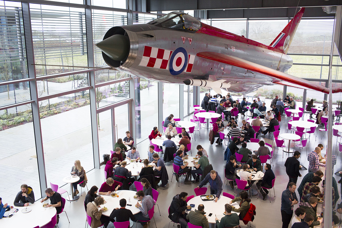 Inside the Lightening Cafe at Dyson HQ. 