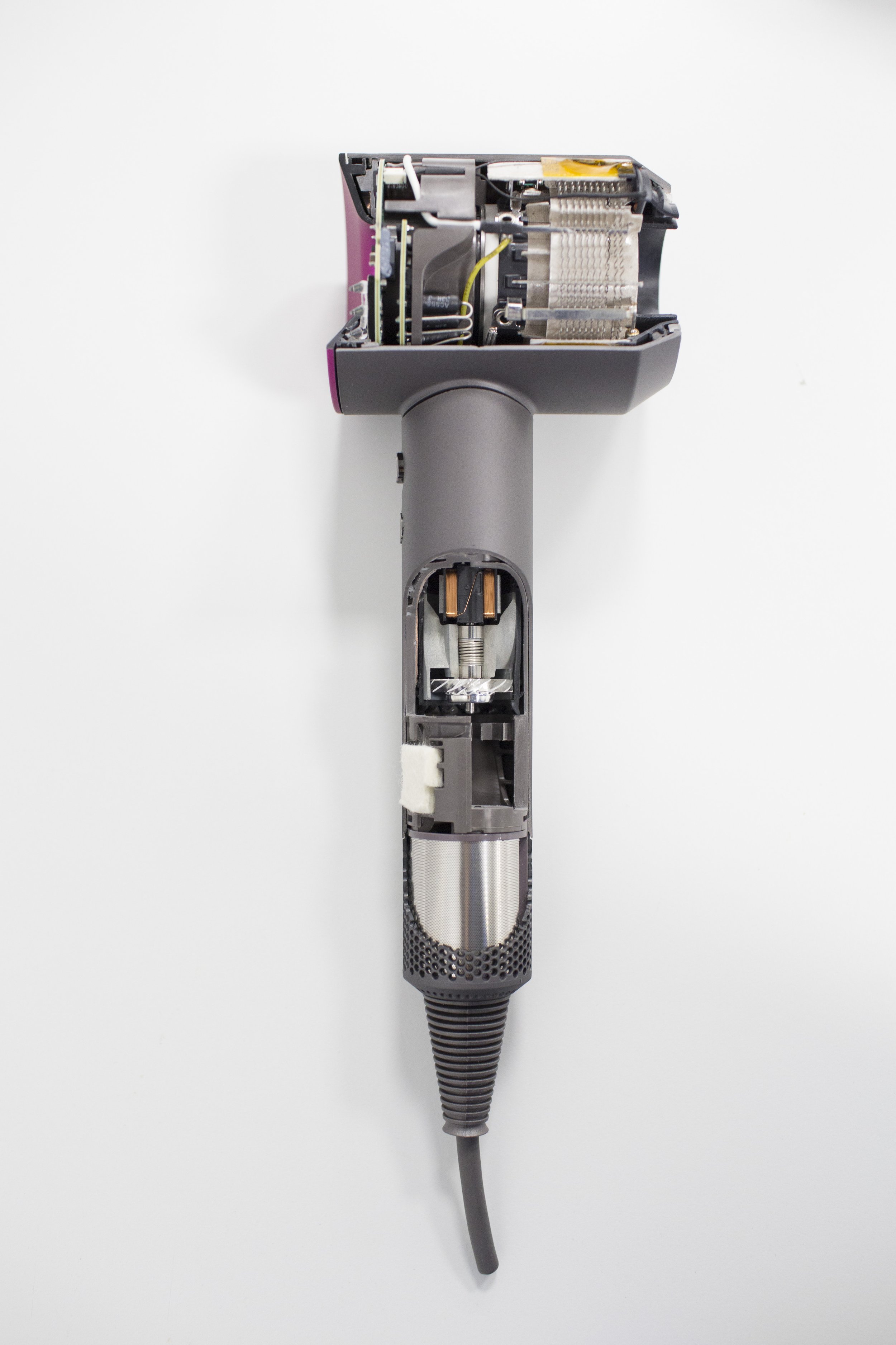   The inner components of a Dyson supersonic hairdryer.   