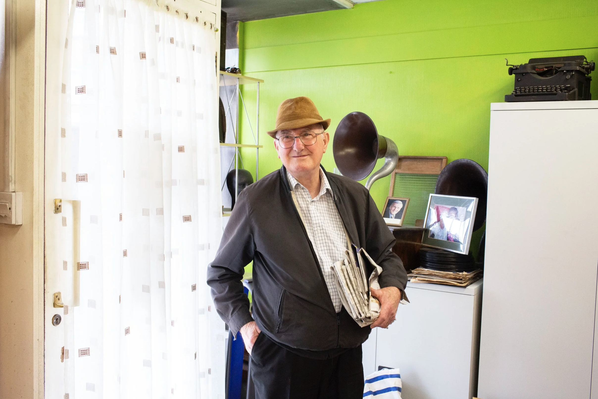 A listener visiting the Angel Radio headquarters