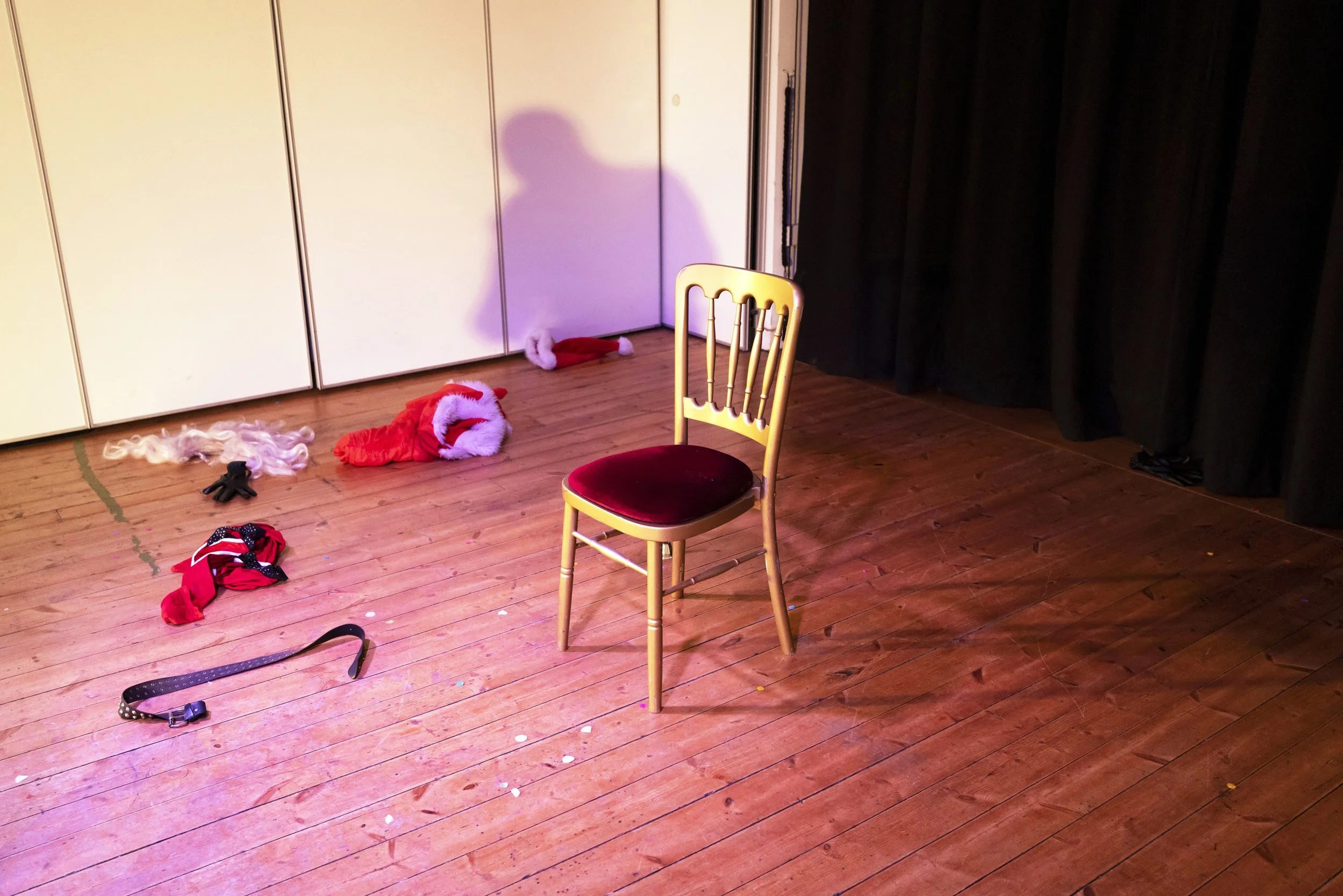  The scene onstage after the Santa Claus stripper act.  