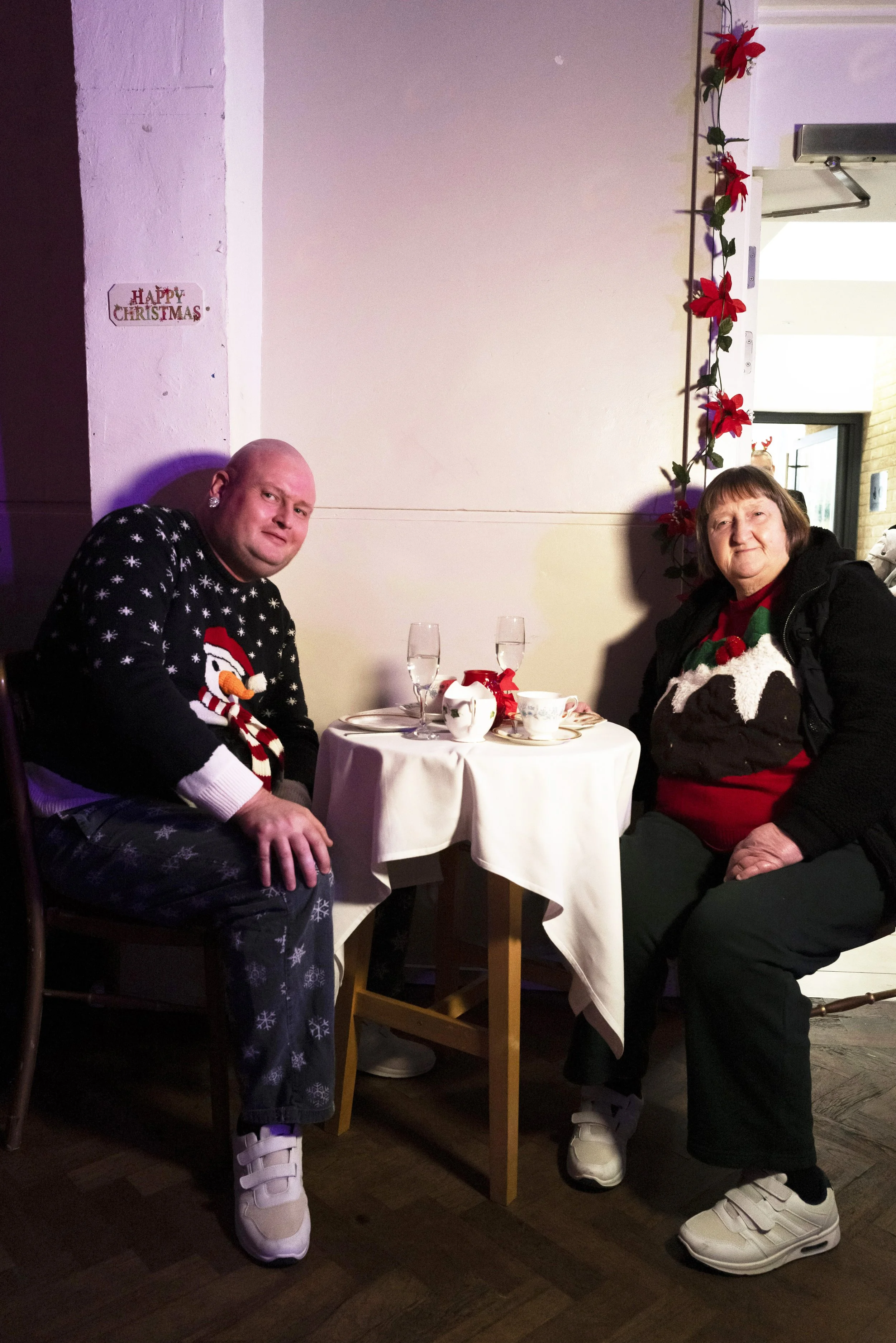  Christine and James sit at their table during an afternoon at The Posh Club. The mother and son are regular attendees at the social club.  