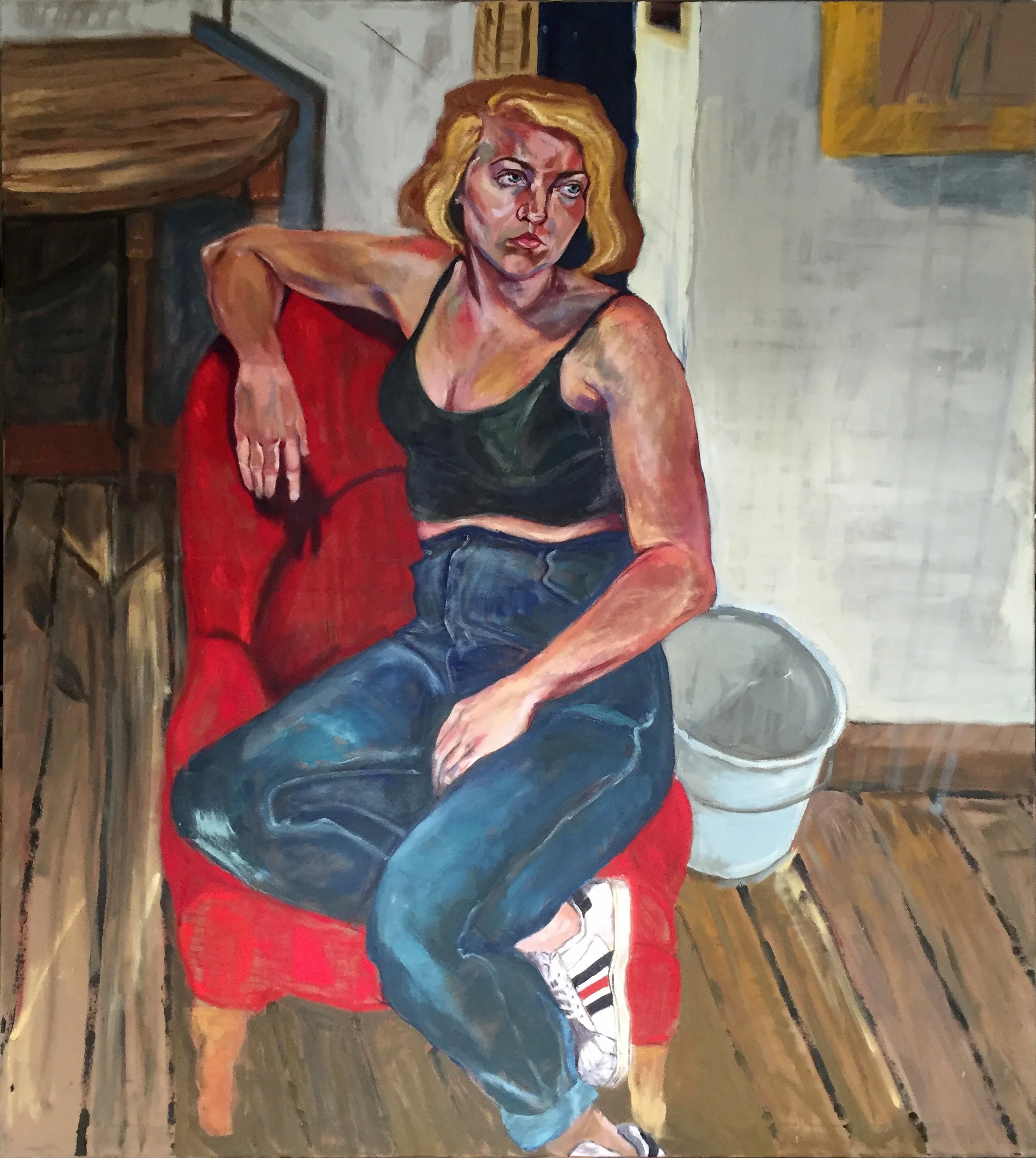 Arielle looking into her future (Jelly) oil on canvas approximately 63x68